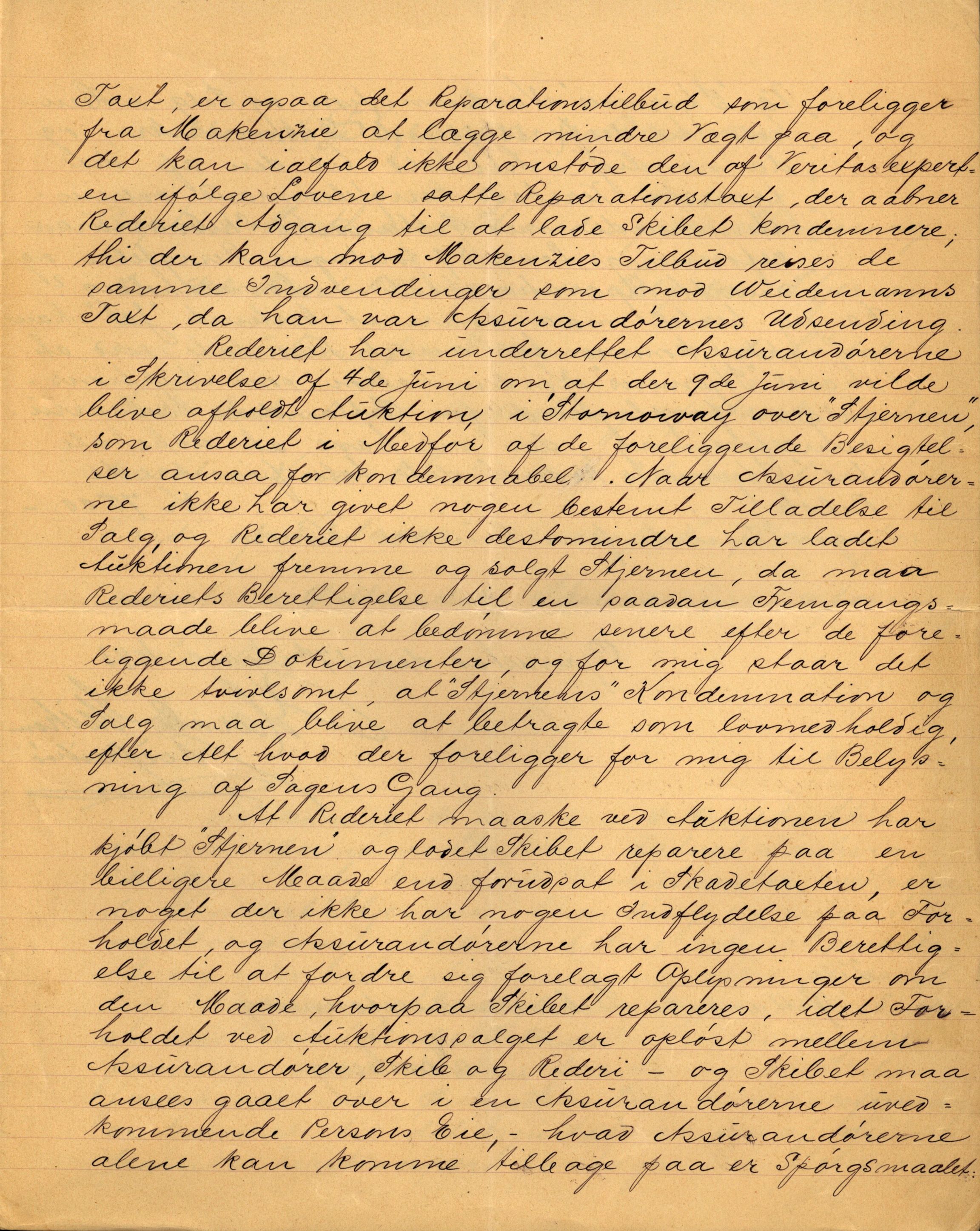 Pa 63 - Østlandske skibsassuranceforening, VEMU/A-1079/G/Ga/L0028/0005: Havaridokumenter / Tjømø, Magnolia, Caroline, Olaf, Stjernen, 1892, s. 182