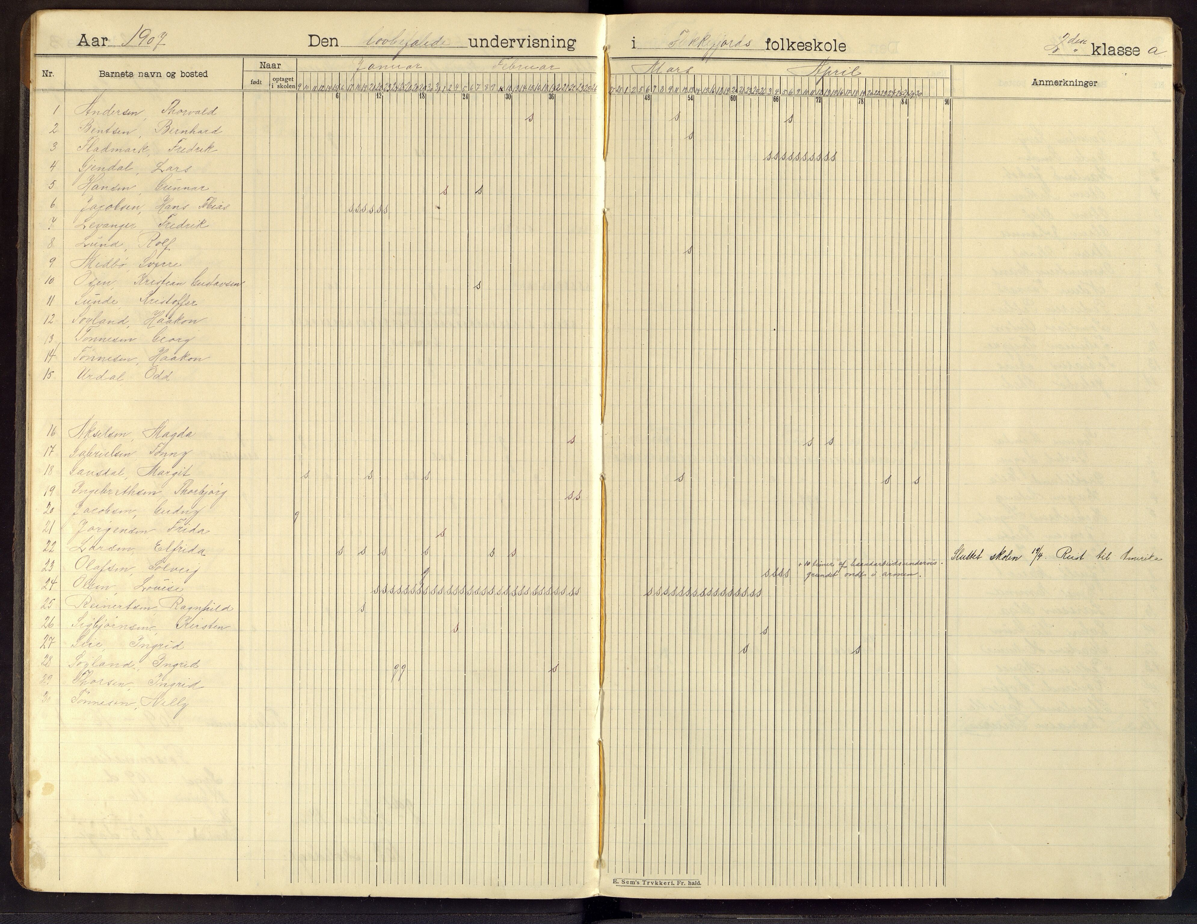 Flekkefjord By - Flekkefjord Folkeskole, ARKSOR/1004FG550/I/L0010: Dagbok, 1906-1914