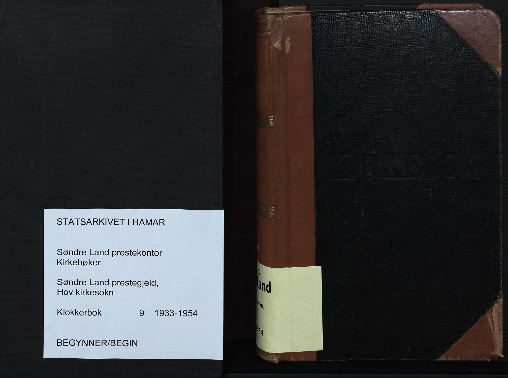 Søndre Land prestekontor, SAH/PREST-122/L/L0009: Klokkerbok nr. 9, 1933-1954