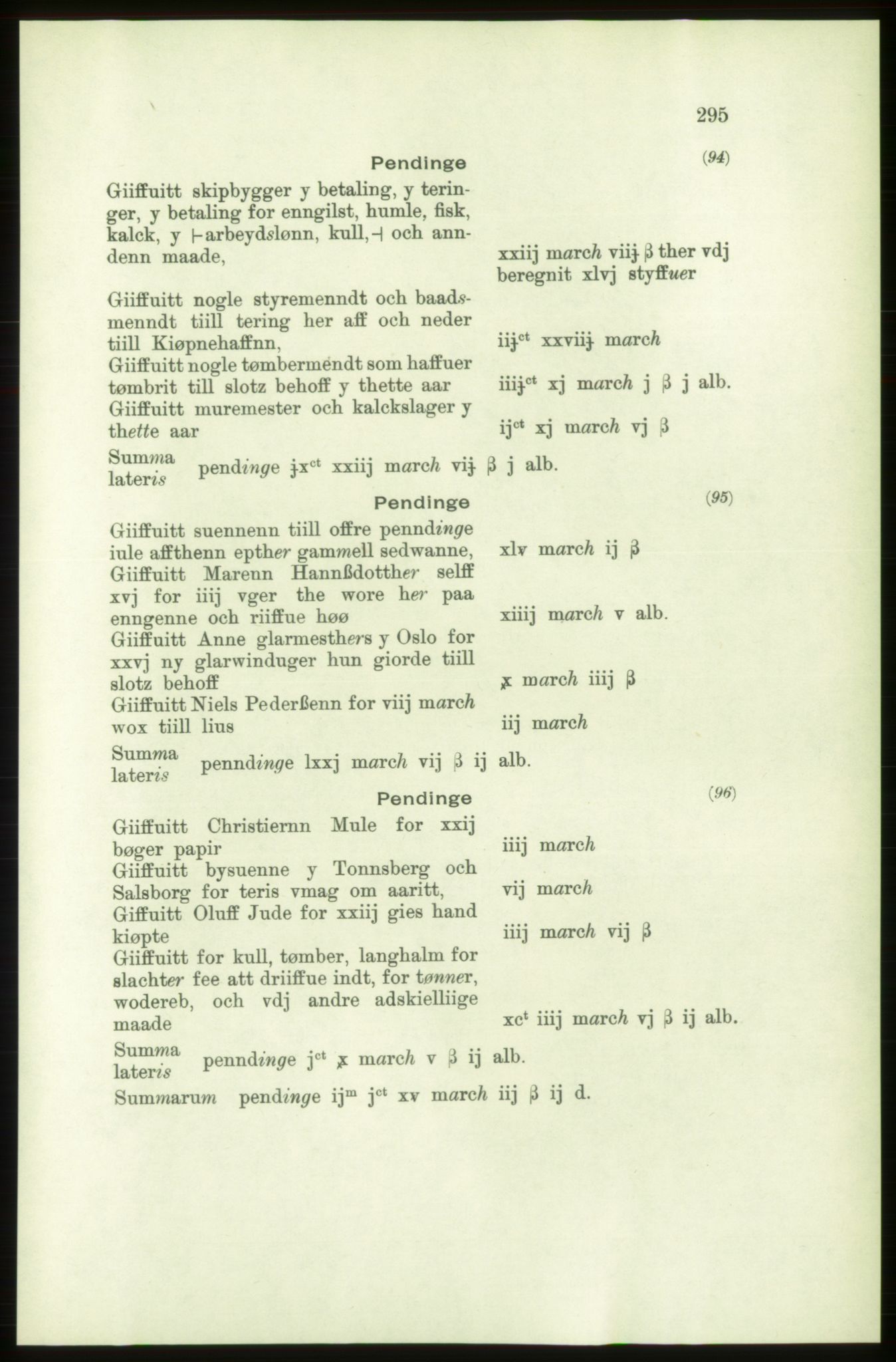 Publikasjoner utgitt av Arkivverket, PUBL/PUBL-001/C/0001: Bind 1: Rekneskap for Akershus len 1557-1558, 1557-1558, s. 295