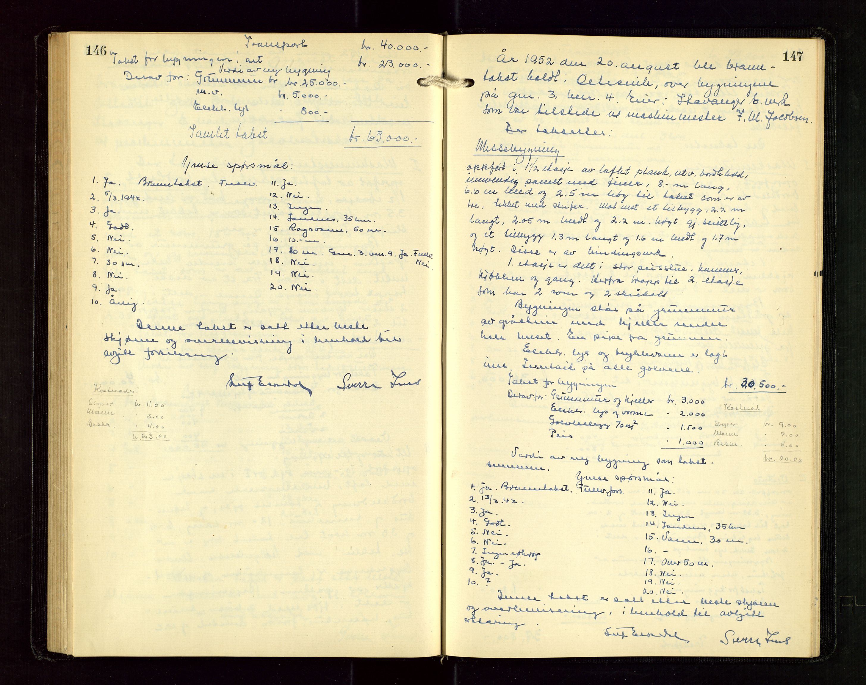 Høle og Forsand lensmannskontor, AV/SAST-A-100127/Goa/L0003: "Brandtakstprotokoll", 1936-1953, s. 146-147