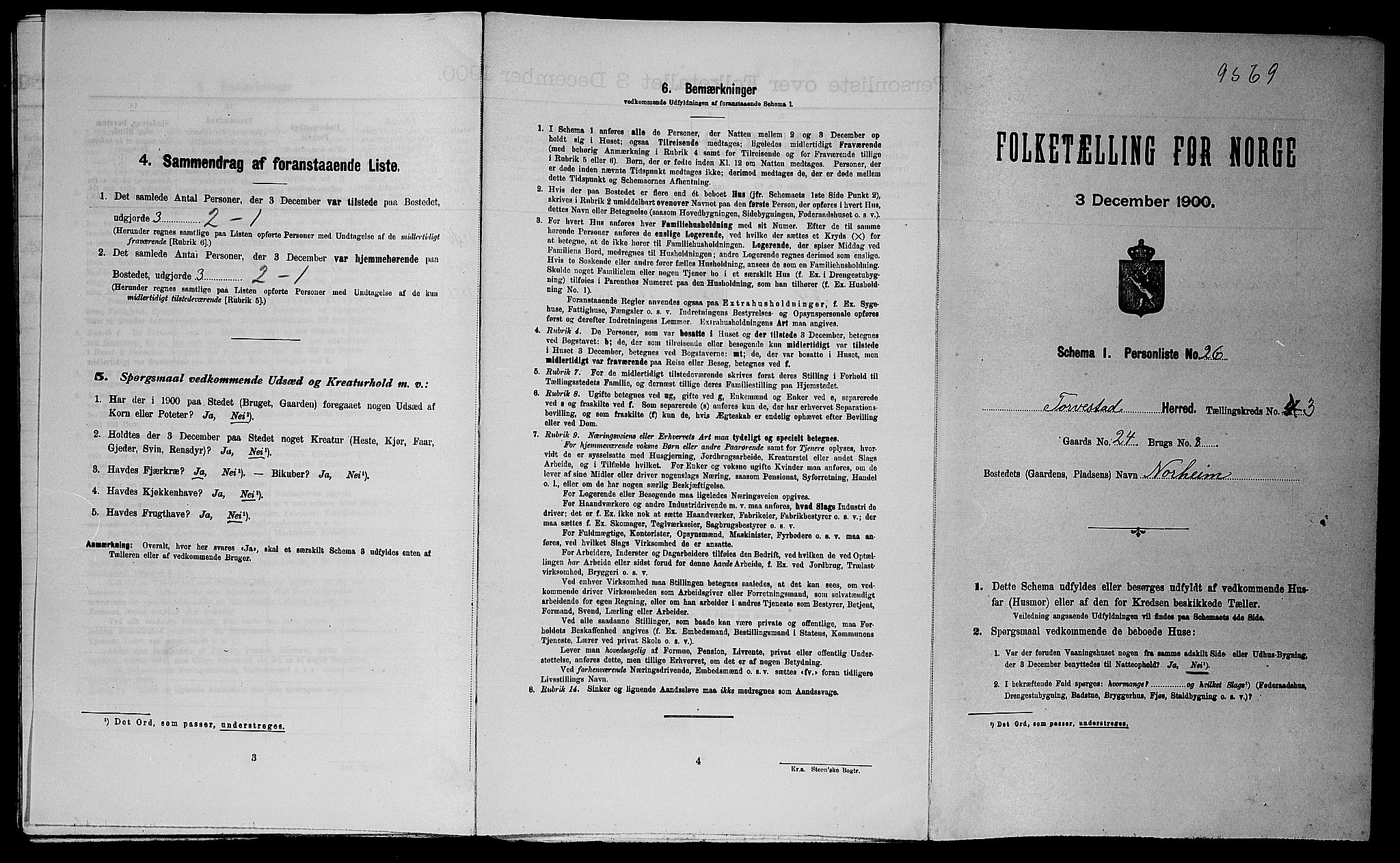 SAST, Folketelling 1900 for 1152 Torvastad herred, 1900, s. 491