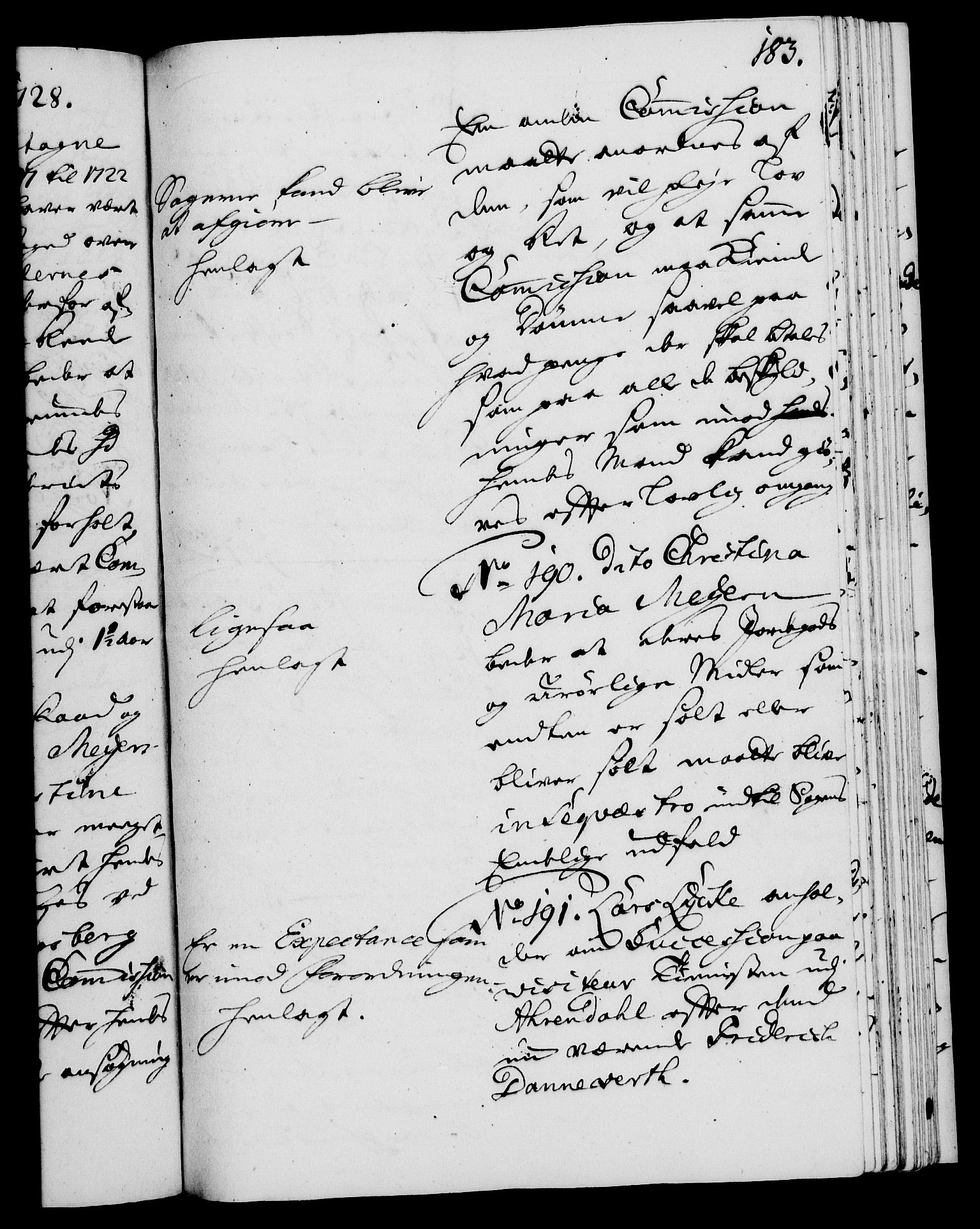 Rentekammeret, Kammerkanselliet, RA/EA-3111/G/Gh/Gha/L0010: Norsk ekstraktmemorialprotokoll (merket RK 53.55), 1728, s. 183