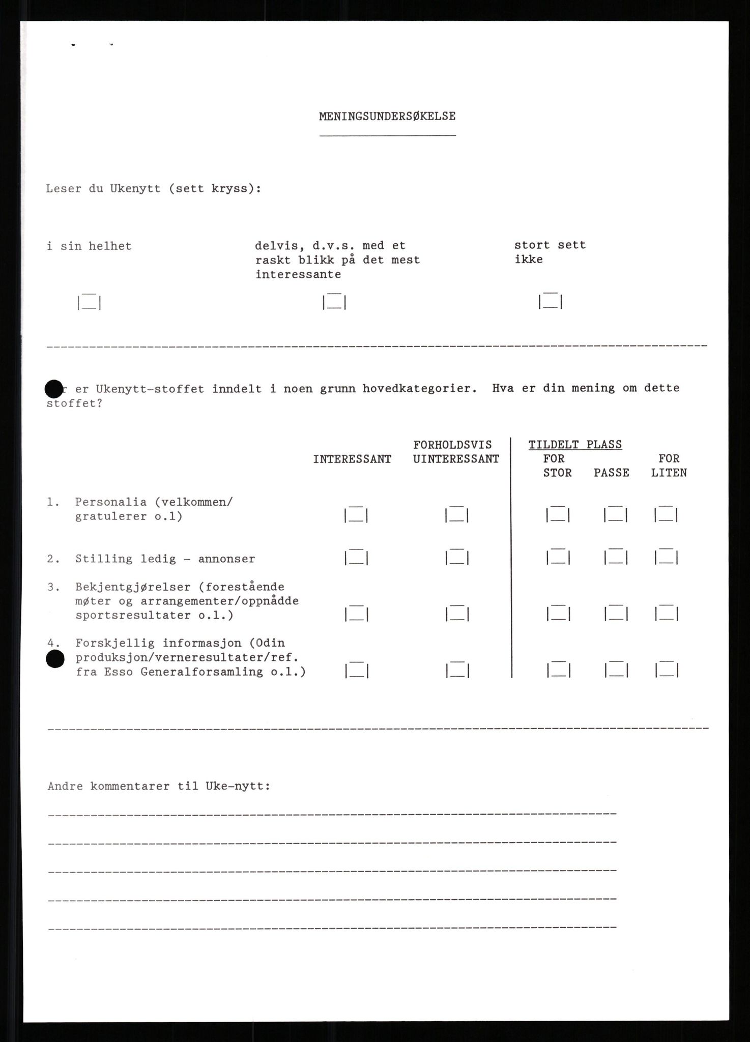 Pa 0982 - Esso Norge A/S, AV/SAST-A-100448/X/Xd/L0003: Ukenytt, 1987-1991