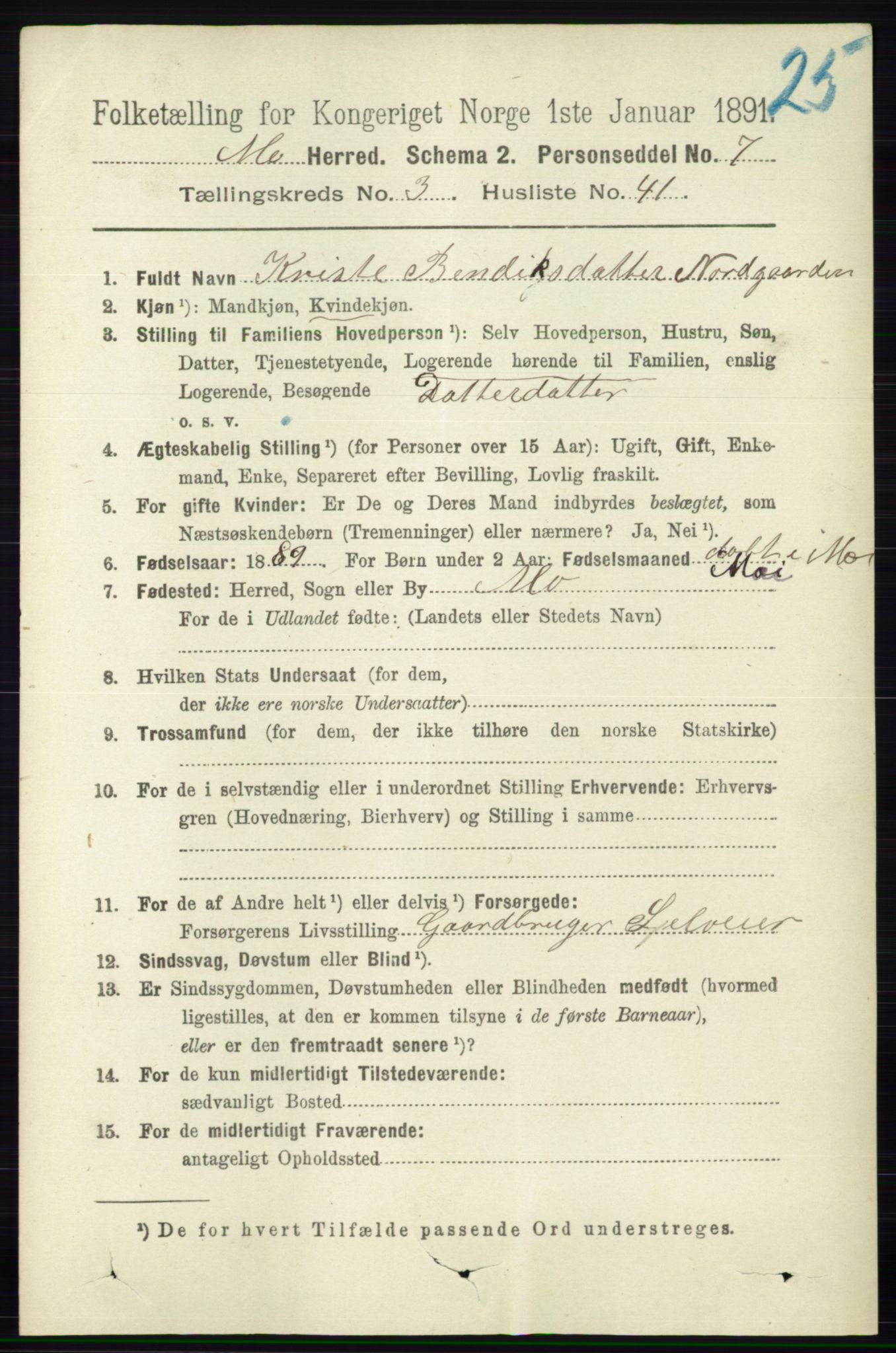 RA, Folketelling 1891 for 0832 Mo herred, 1891, s. 975