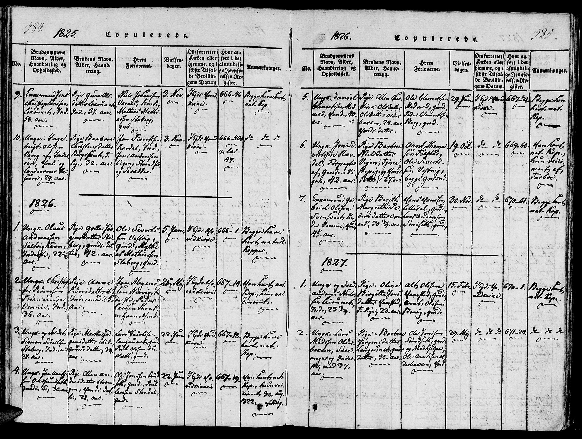 Ministerialprotokoller, klokkerbøker og fødselsregistre - Nord-Trøndelag, SAT/A-1458/733/L0322: Ministerialbok nr. 733A01, 1817-1842, s. 384-385