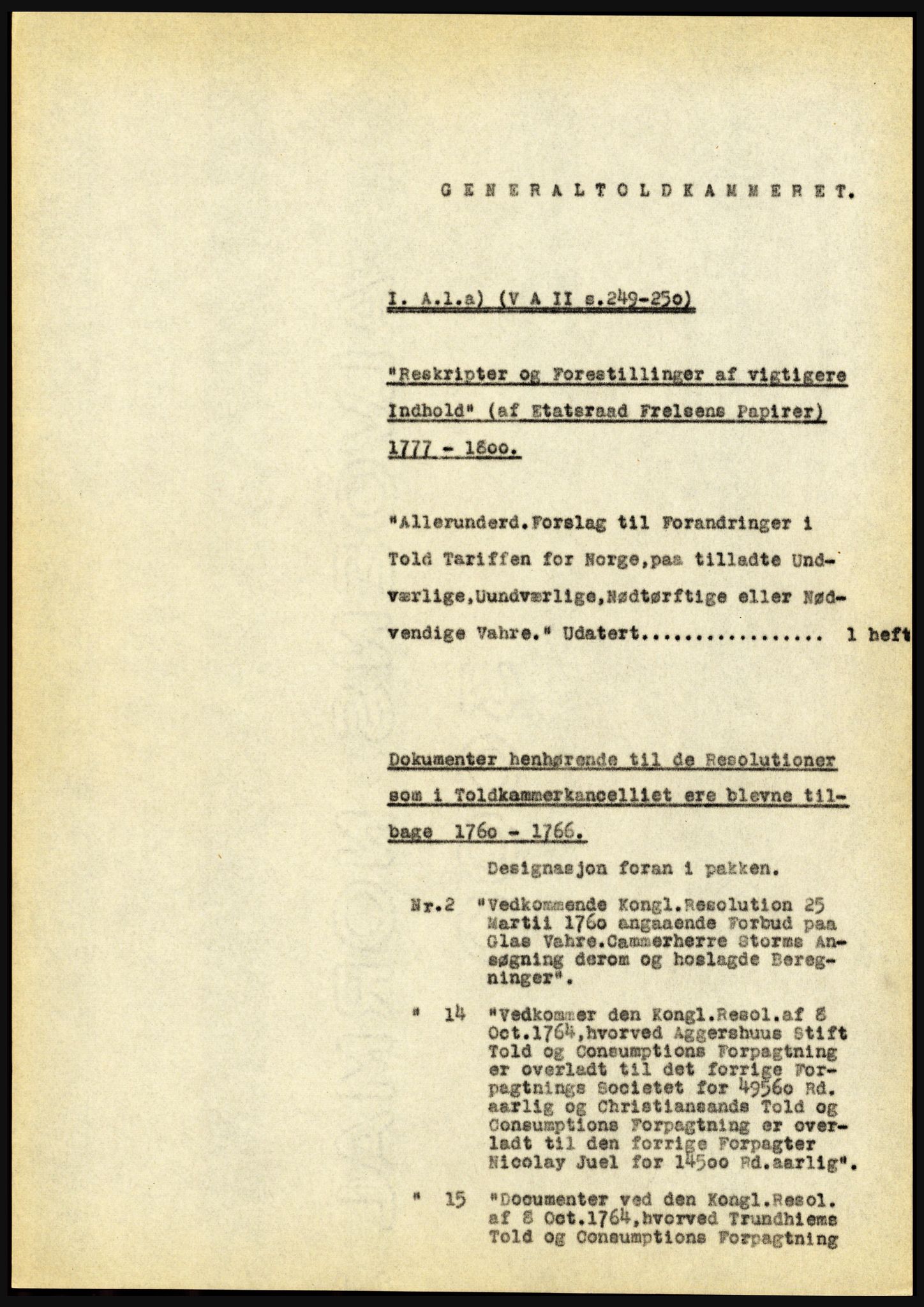 Riksarkivet, Seksjon for eldre arkiv og spesialsamlinger, AV/RA-EA-6797/H/Ha, 1953, s. 1