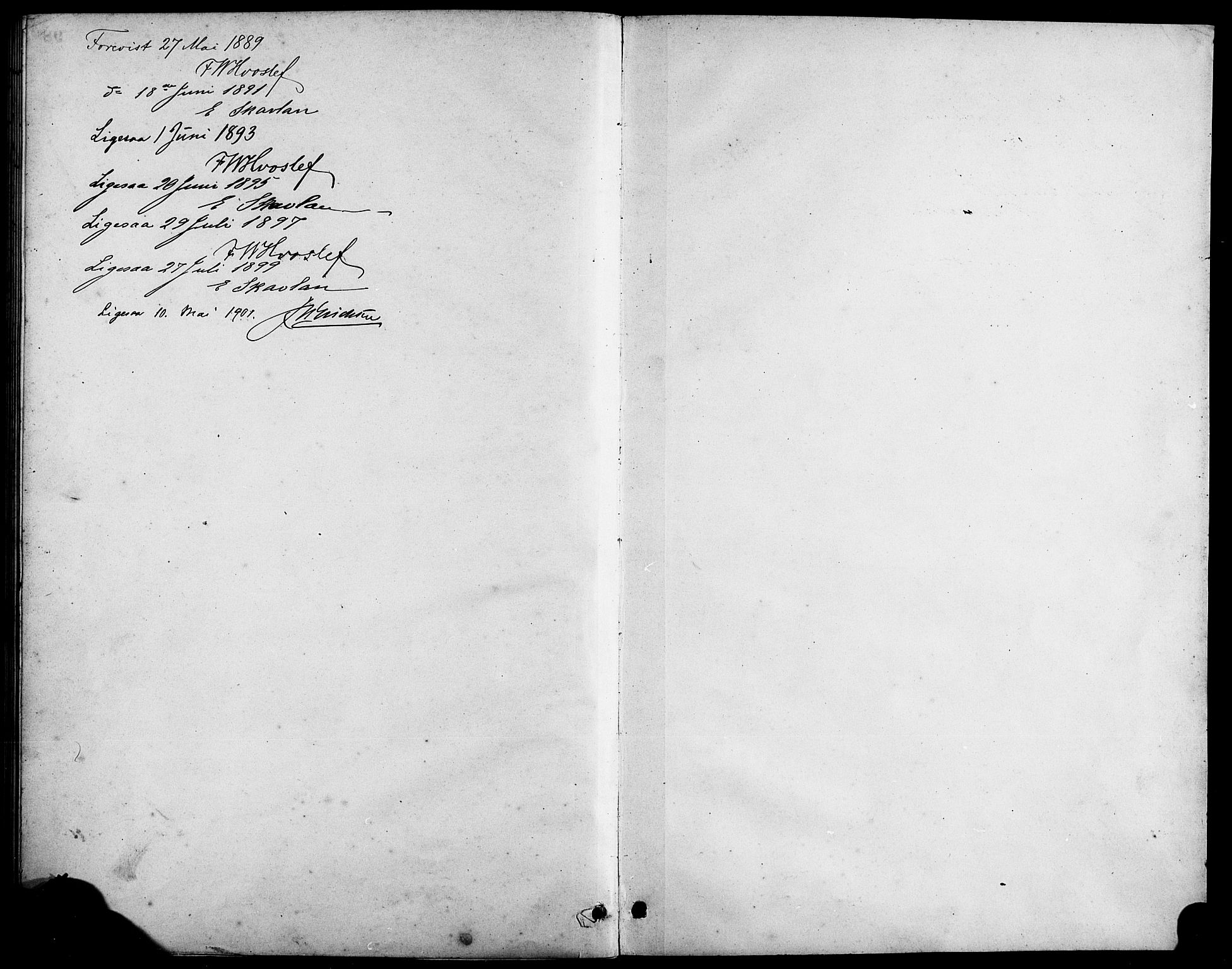 Austevoll sokneprestembete, AV/SAB-A-74201/H/Ha/Hab/Haba/L0003: Klokkerbok nr. A 3, 1889-1900