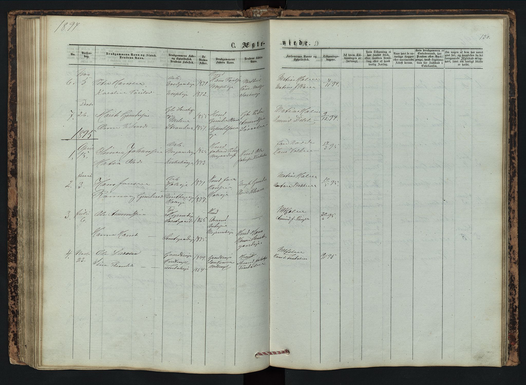 Vestre Gausdal prestekontor, AV/SAH-PREST-094/H/Ha/Hab/L0002: Klokkerbok nr. 2, 1874-1897, s. 130