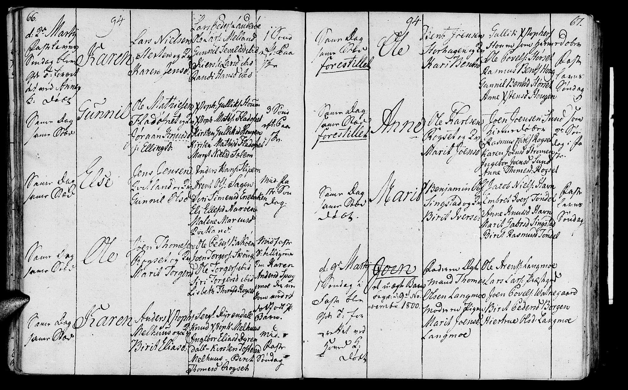 Ministerialprotokoller, klokkerbøker og fødselsregistre - Sør-Trøndelag, AV/SAT-A-1456/646/L0606: Ministerialbok nr. 646A04, 1791-1805, s. 66-67