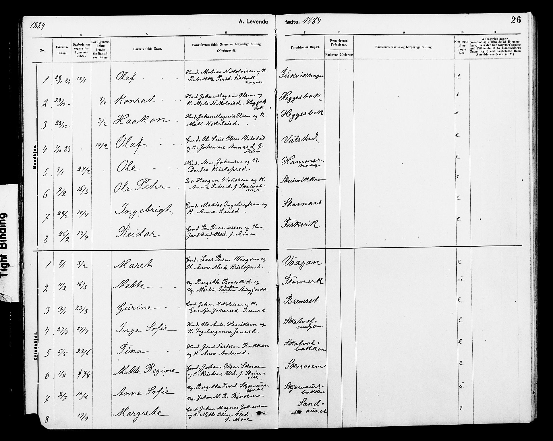 Ministerialprotokoller, klokkerbøker og fødselsregistre - Nord-Trøndelag, SAT/A-1458/712/L0103: Klokkerbok nr. 712C01, 1878-1917, s. 26