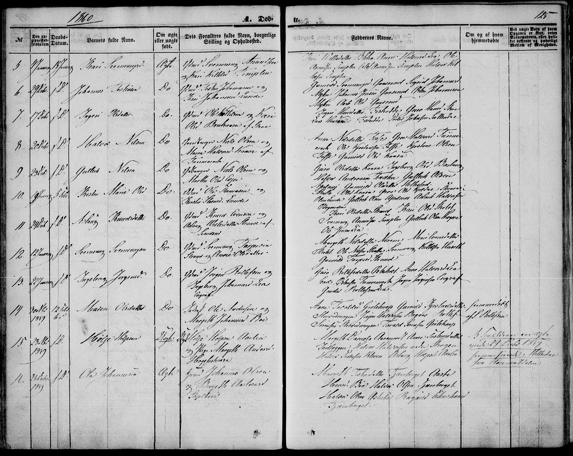 Bø kirkebøker, AV/SAKO-A-257/F/Fa/L0008: Ministerialbok nr. 8, 1849-1861, s. 125
