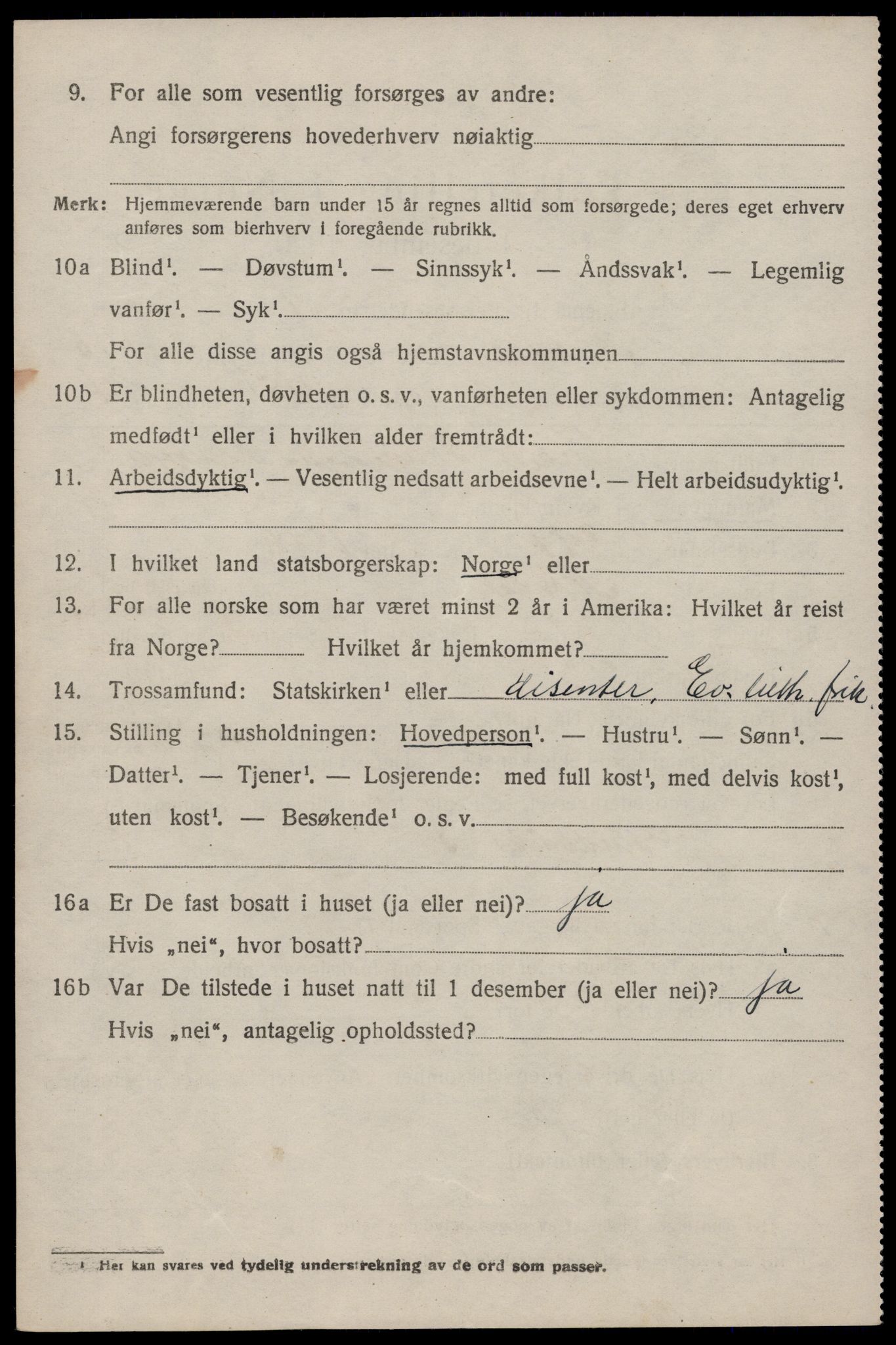 SAKO, Folketelling 1920 for 0830 Nissedal herred, 1920, s. 3926