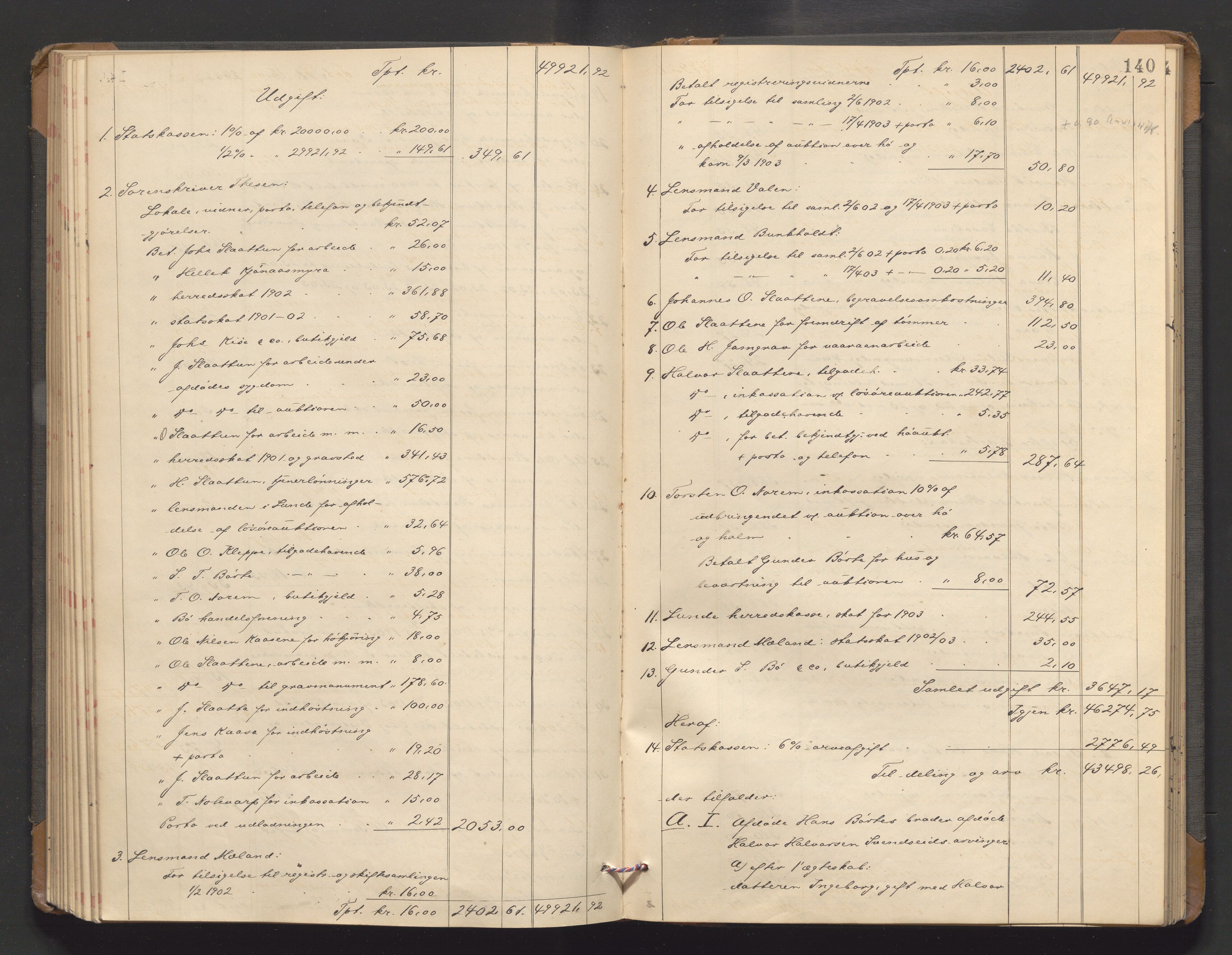 Nedre Telemark sorenskriveri, AV/SAKO-A-135/H/Hb/Hbe/L0005: Skifteutlodningsprotokoll, 1898-1905, s. 139b-140a
