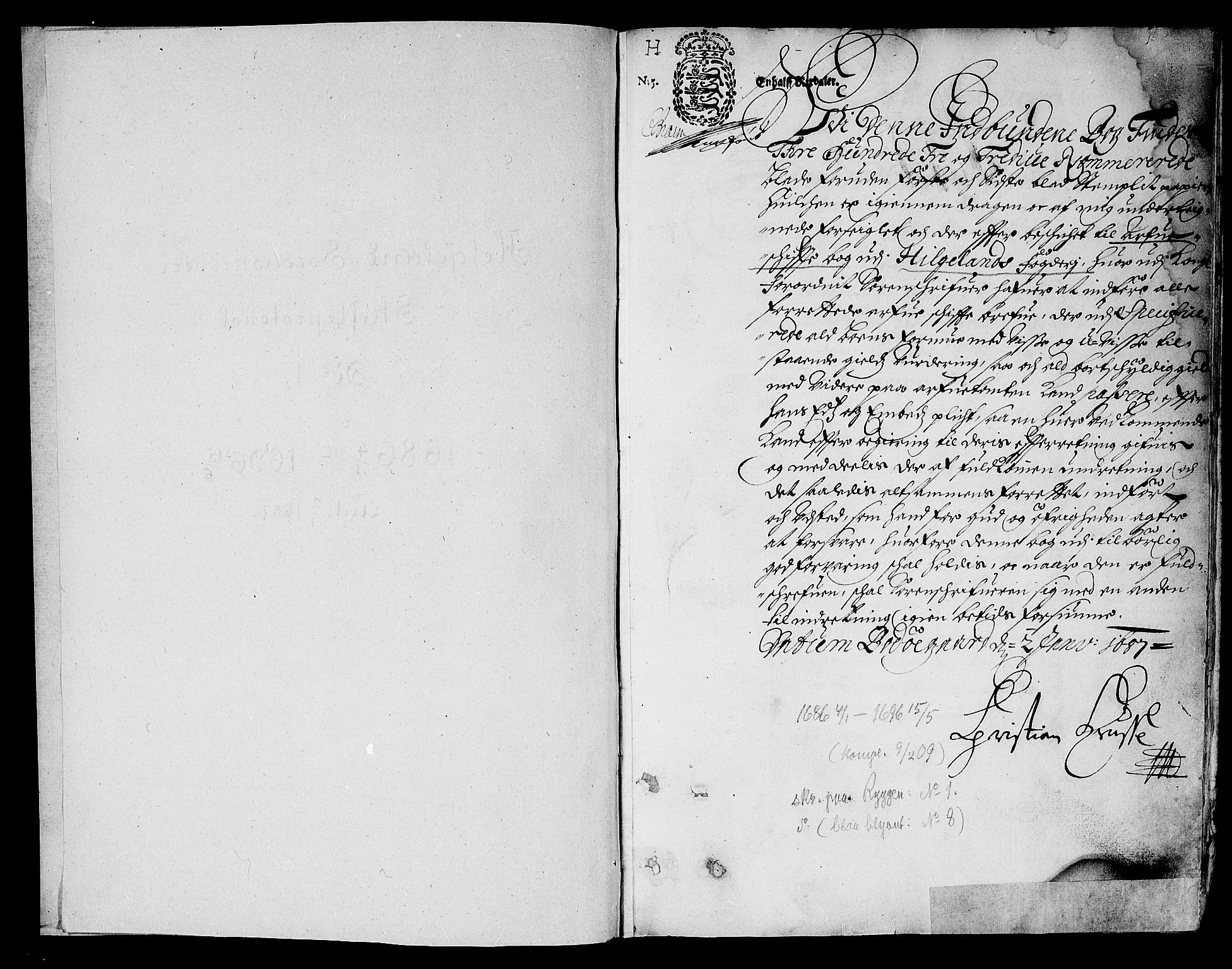 Helgeland sorenskriveri, AV/SAT-A-0004/3/3A/L0001: Skifteprotokoll 1, 1686-1696