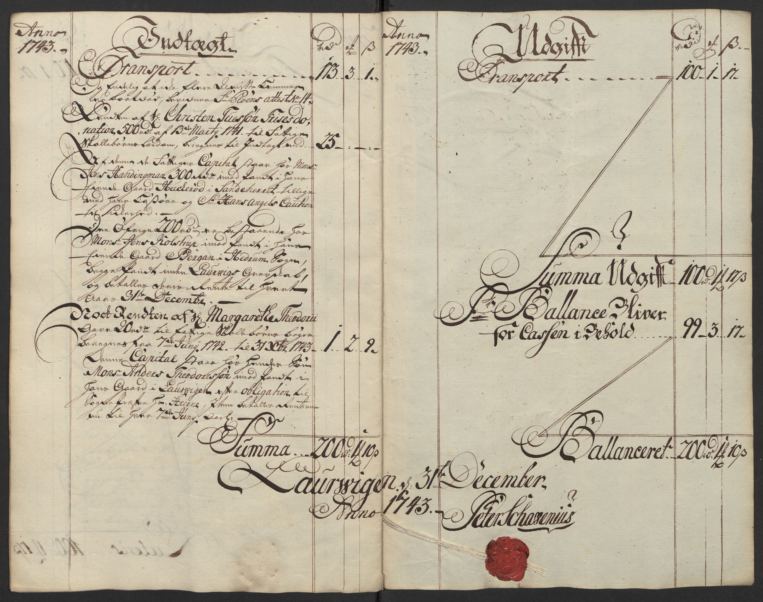 Kristiania tukthus, AV/SAO-A-10644/A/Ad/Adb/L0011: Innkomne skriv, rapporter og regnskap, 1742-1783, s. 13