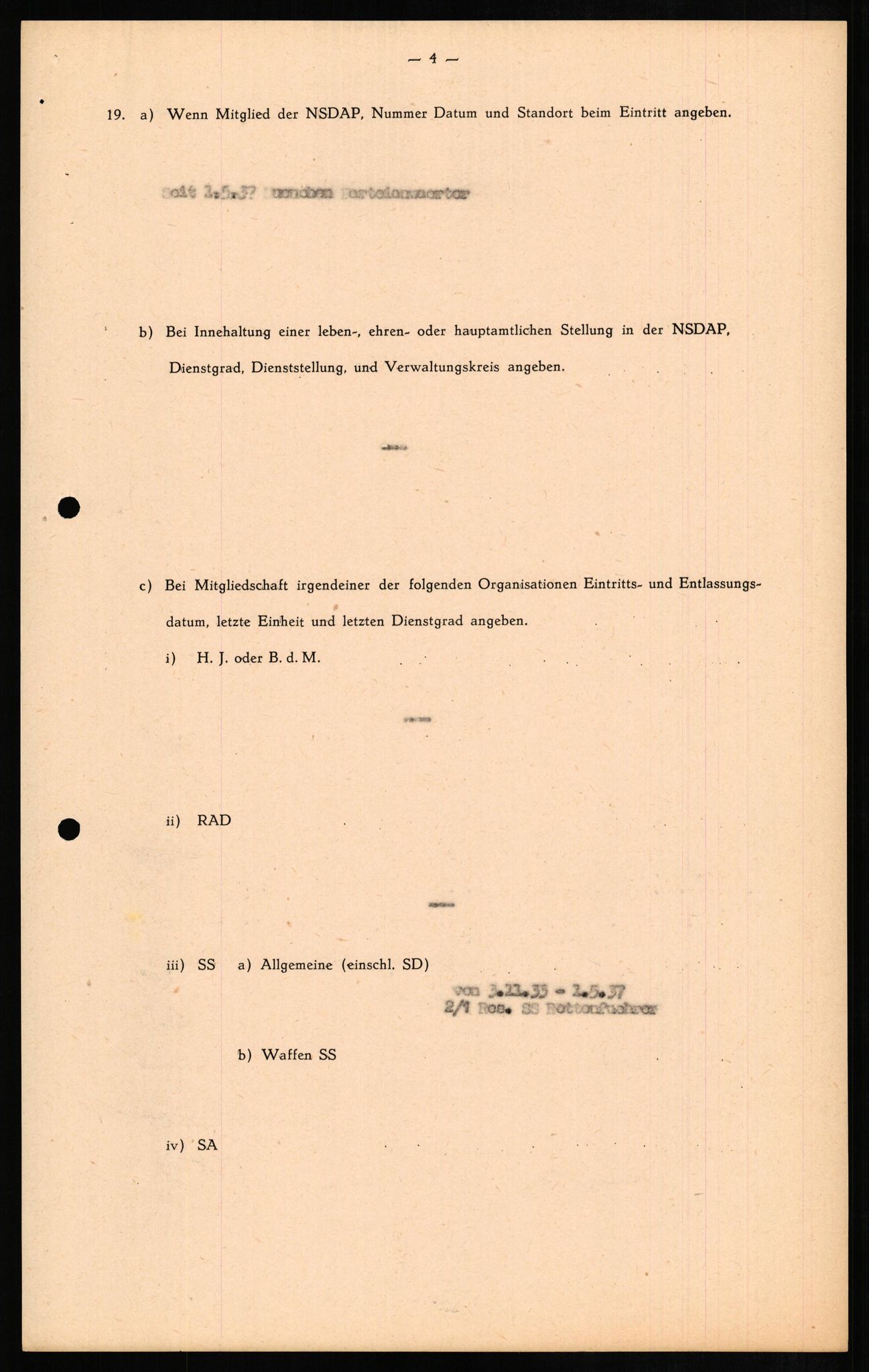 Forsvaret, Forsvarets overkommando II, RA/RAFA-3915/D/Db/L0011: CI Questionaires. Tyske okkupasjonsstyrker i Norge. Tyskere., 1945-1946, s. 299