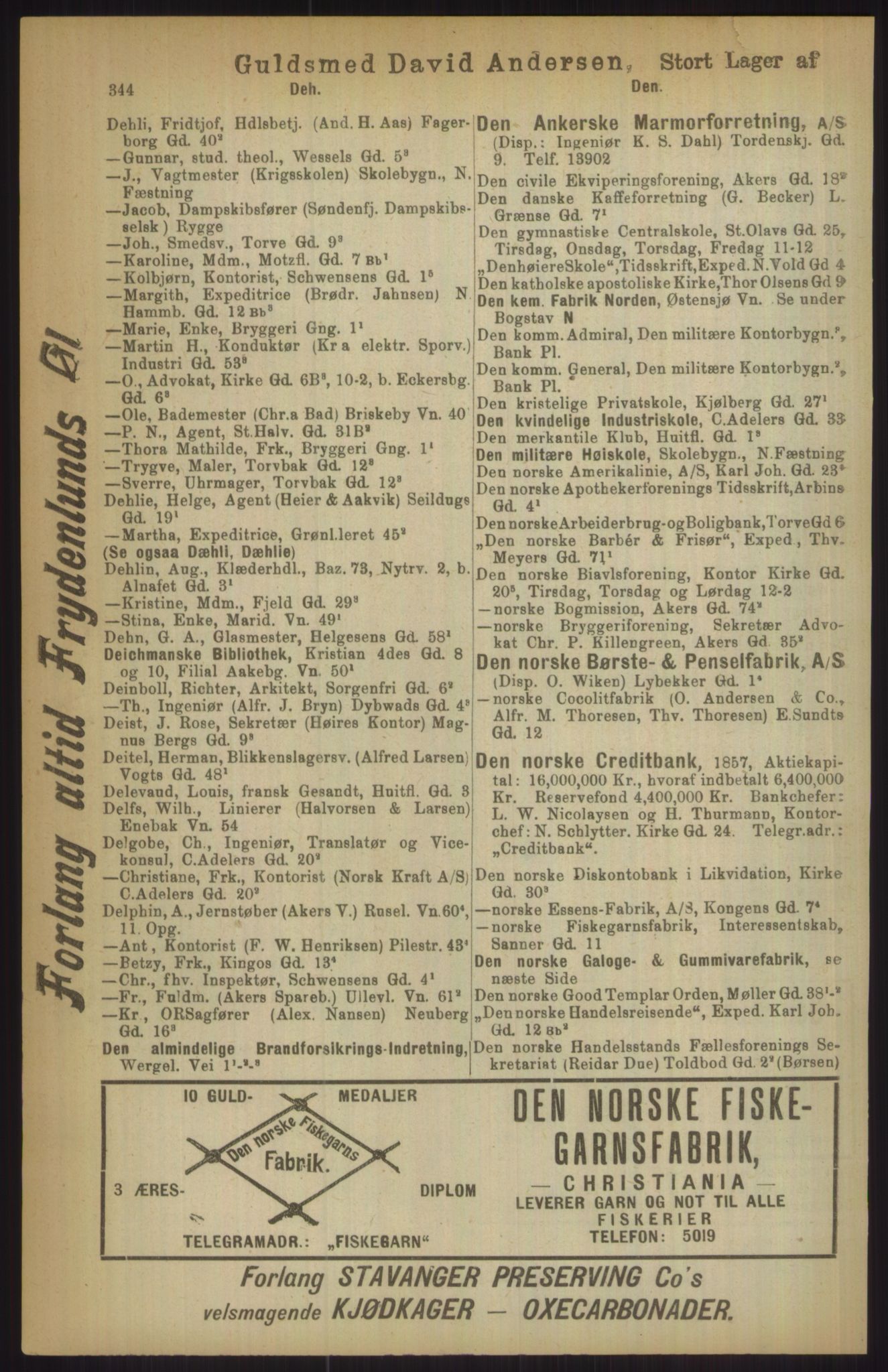 Kristiania/Oslo adressebok, PUBL/-, 1911, s. 344