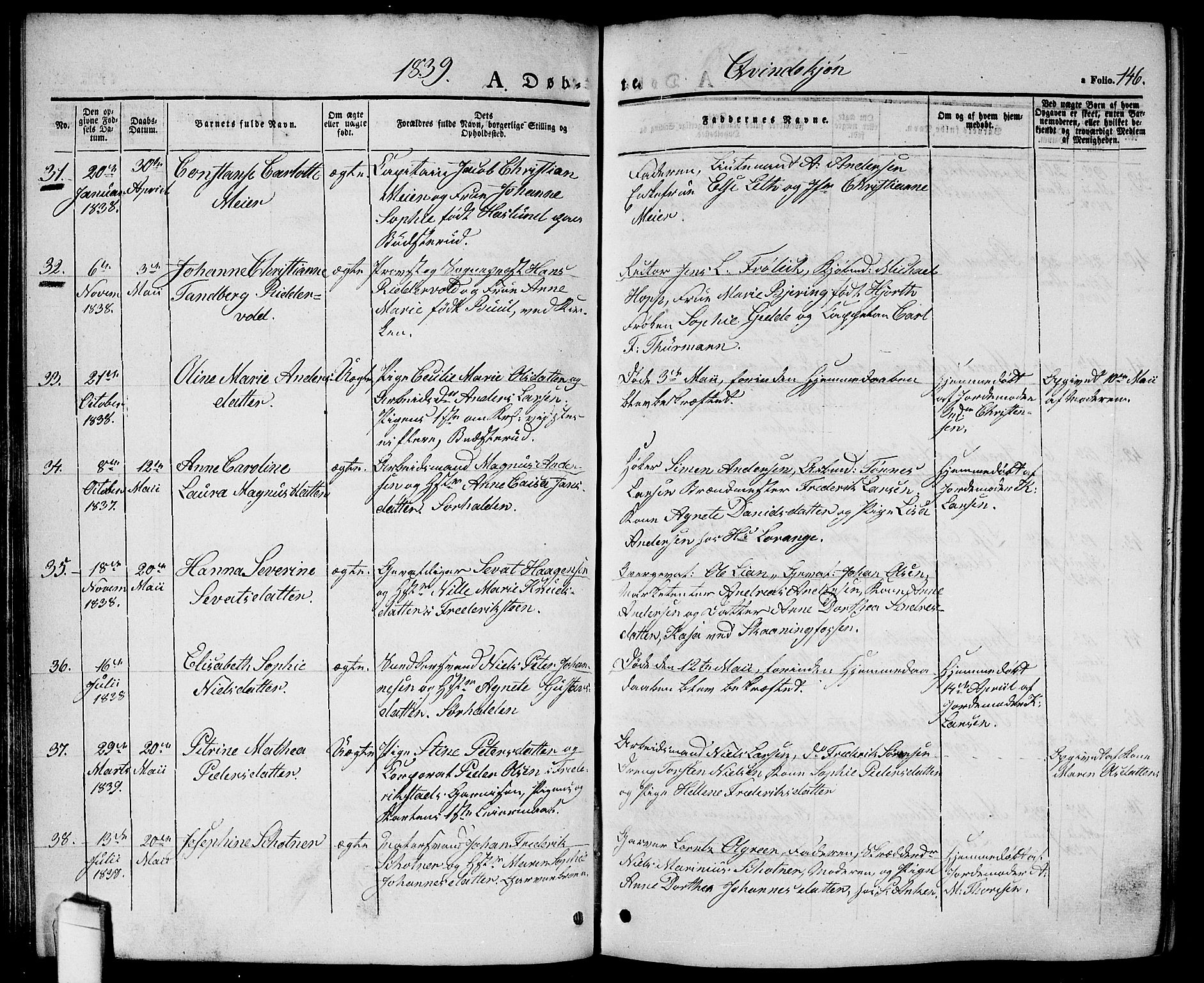 Halden prestekontor Kirkebøker, AV/SAO-A-10909/G/Ga/L0003: Klokkerbok nr. 3, 1834-1844, s. 146
