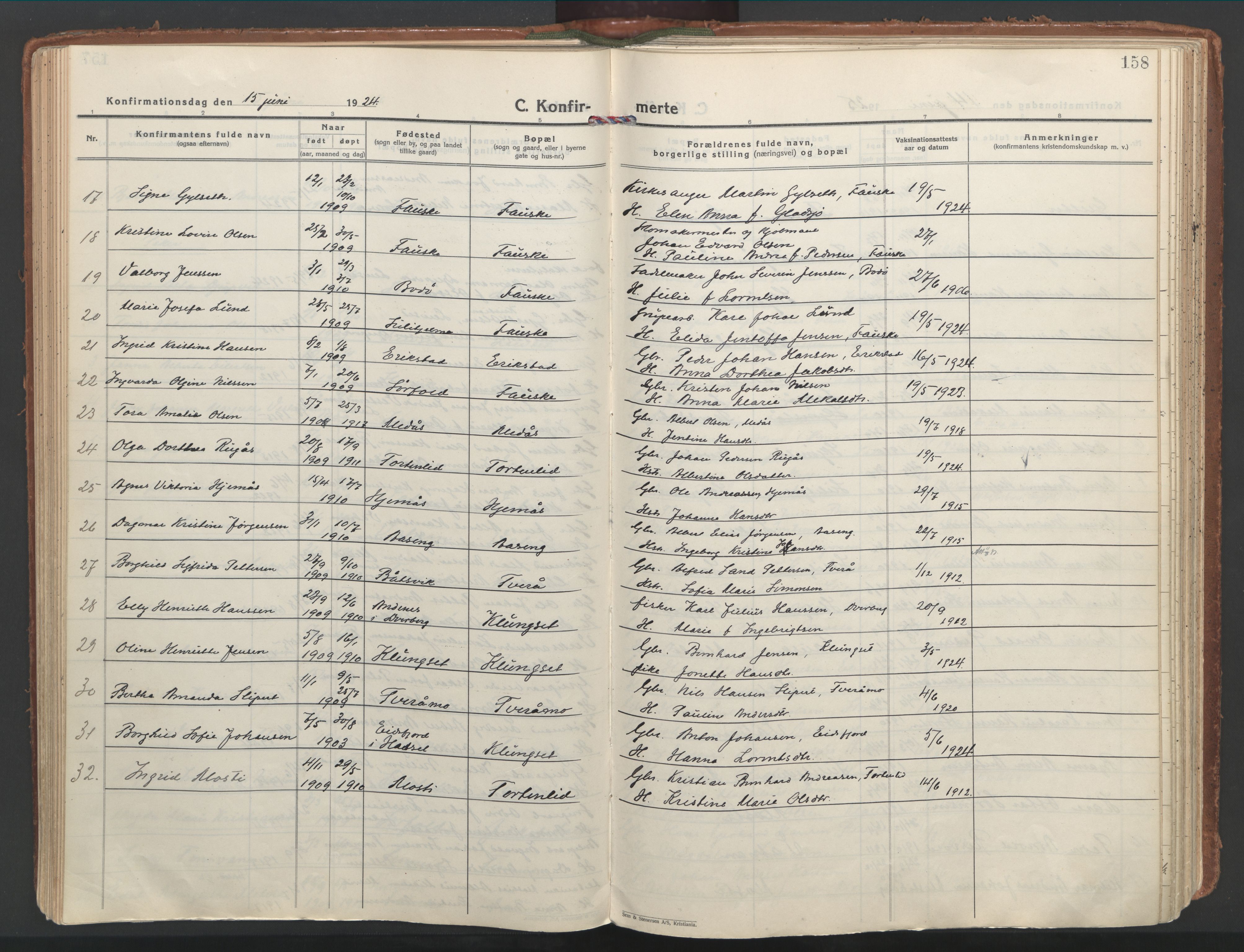 Ministerialprotokoller, klokkerbøker og fødselsregistre - Nordland, AV/SAT-A-1459/849/L0699: Ministerialbok nr. 849A10, 1924-1937, s. 158