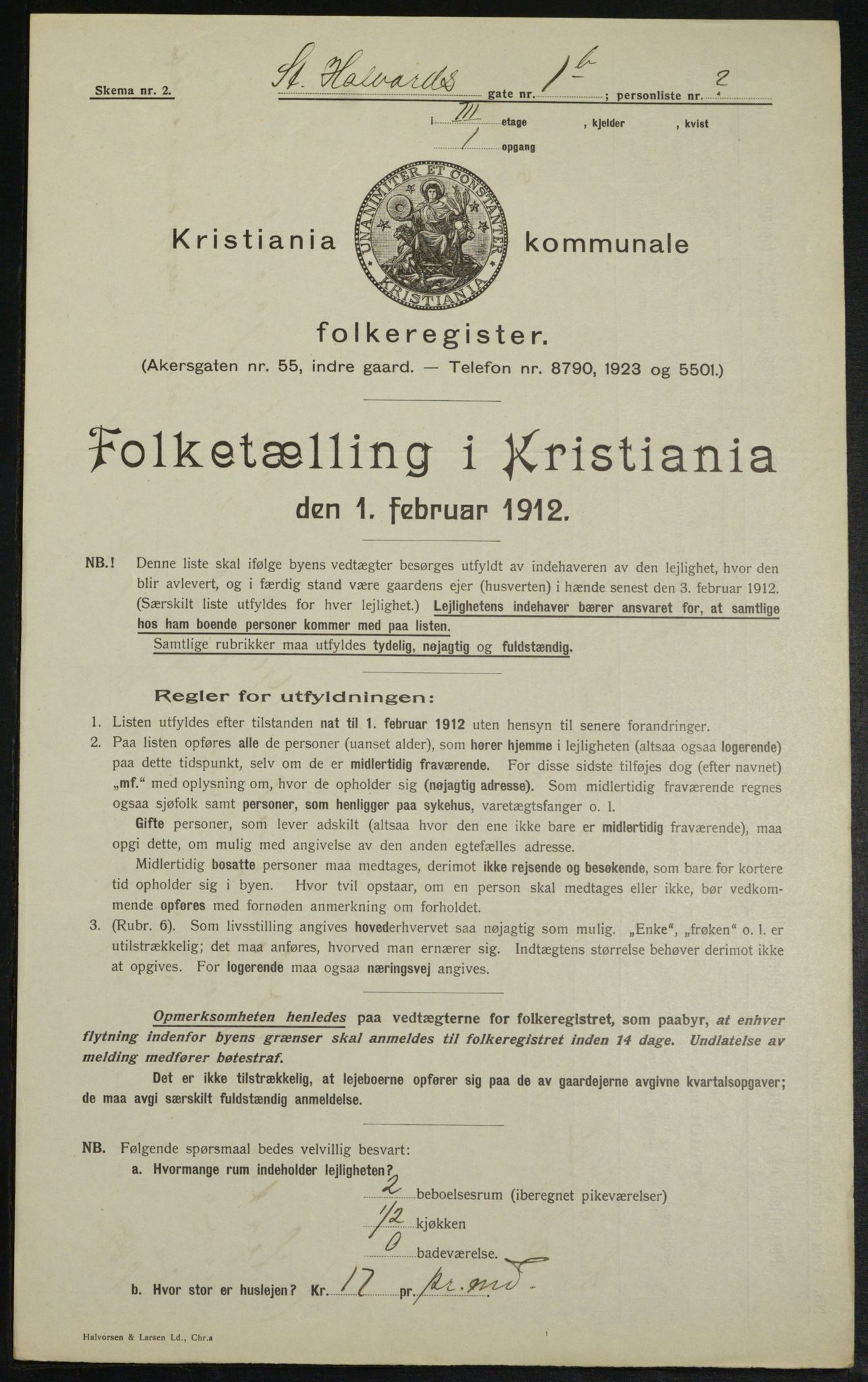 OBA, Kommunal folketelling 1.2.1913 for Kristiania, 1913, s. 87426