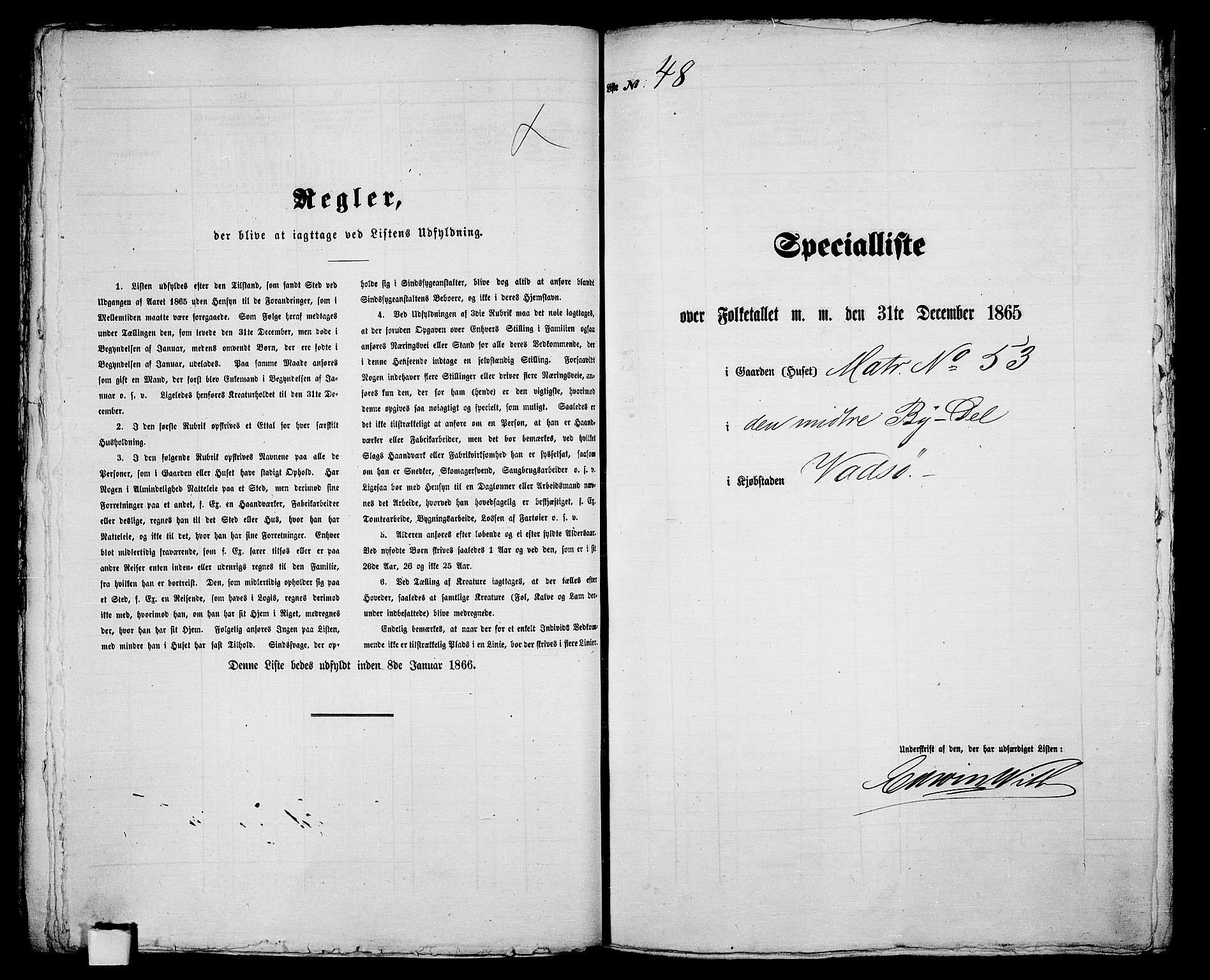 RA, Folketelling 1865 for 2003B Vadsø prestegjeld, Vadsø kjøpstad, 1865, s. 101