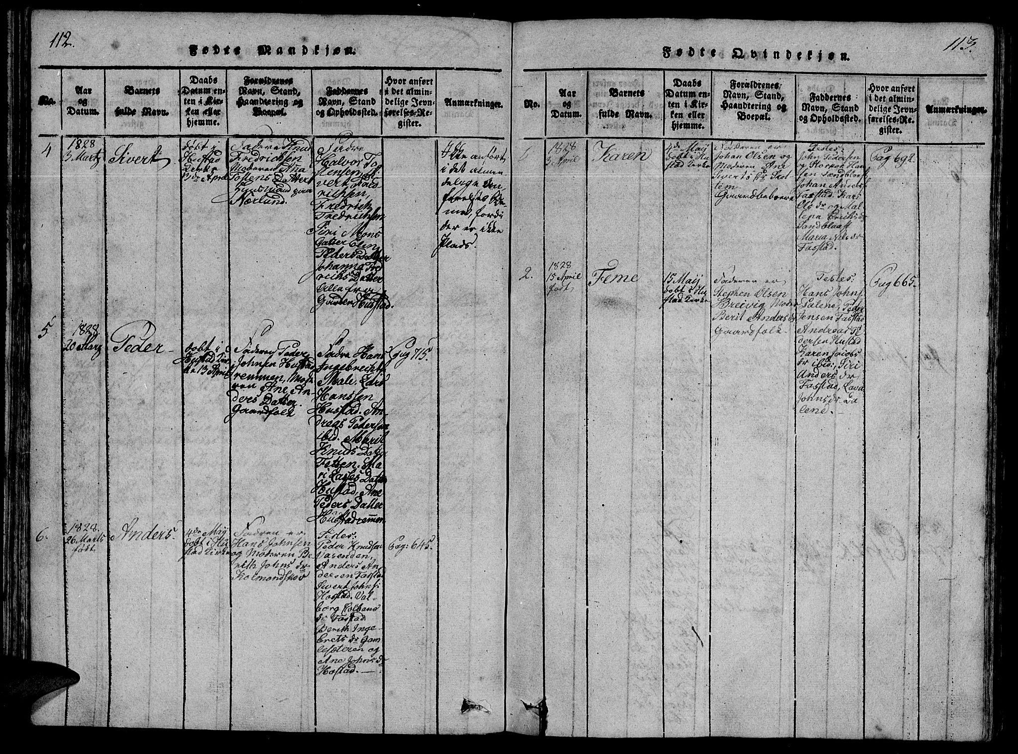 Ministerialprotokoller, klokkerbøker og fødselsregistre - Møre og Romsdal, SAT/A-1454/566/L0764: Ministerialbok nr. 566A03 /2, 1817-1829, s. 112-113