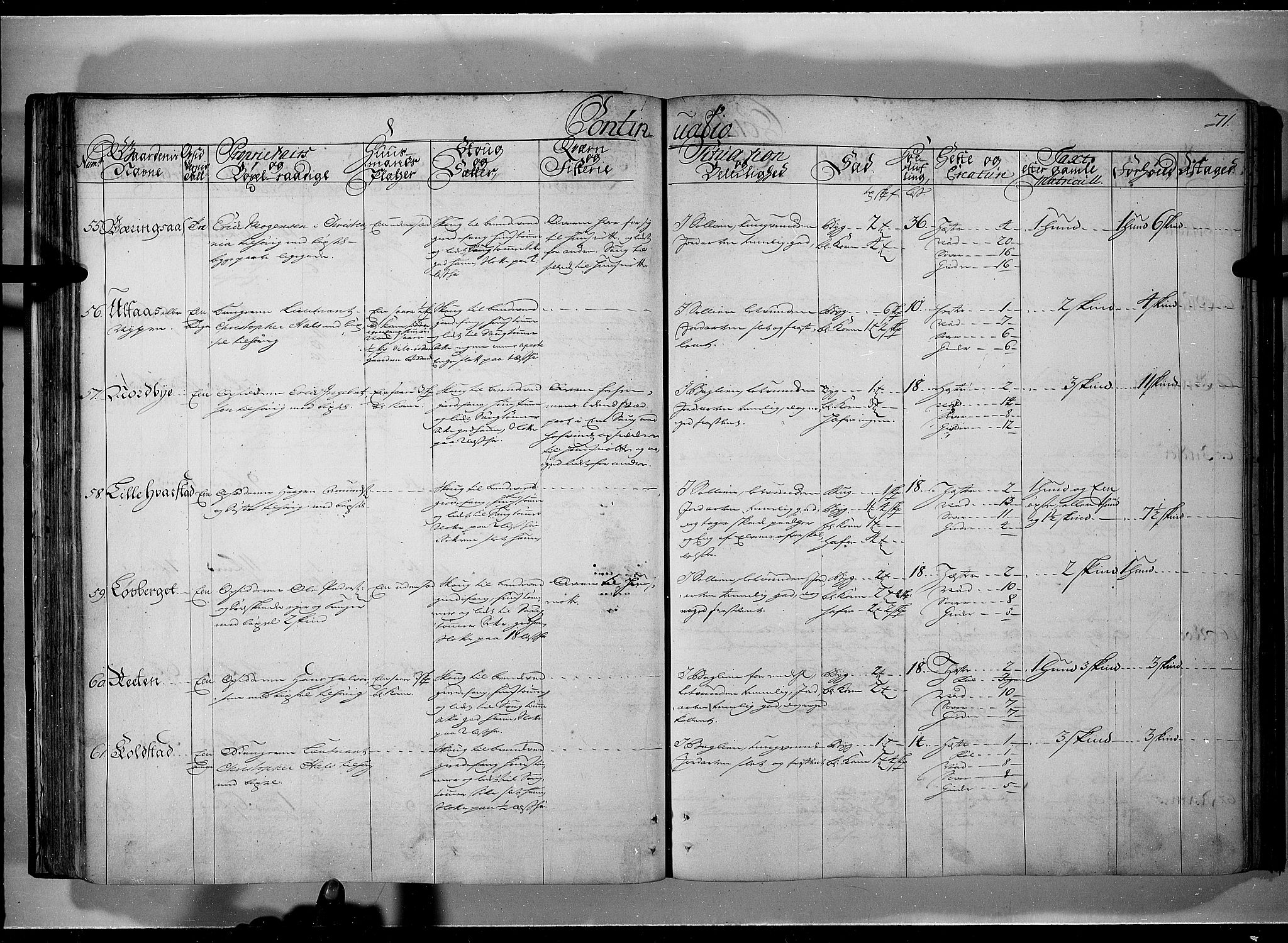 Rentekammeret inntil 1814, Realistisk ordnet avdeling, AV/RA-EA-4070/N/Nb/Nbf/L0101: Solør, Østerdalen og Odal eksaminasjonsprotokoll, 1723, s. 70b-71a