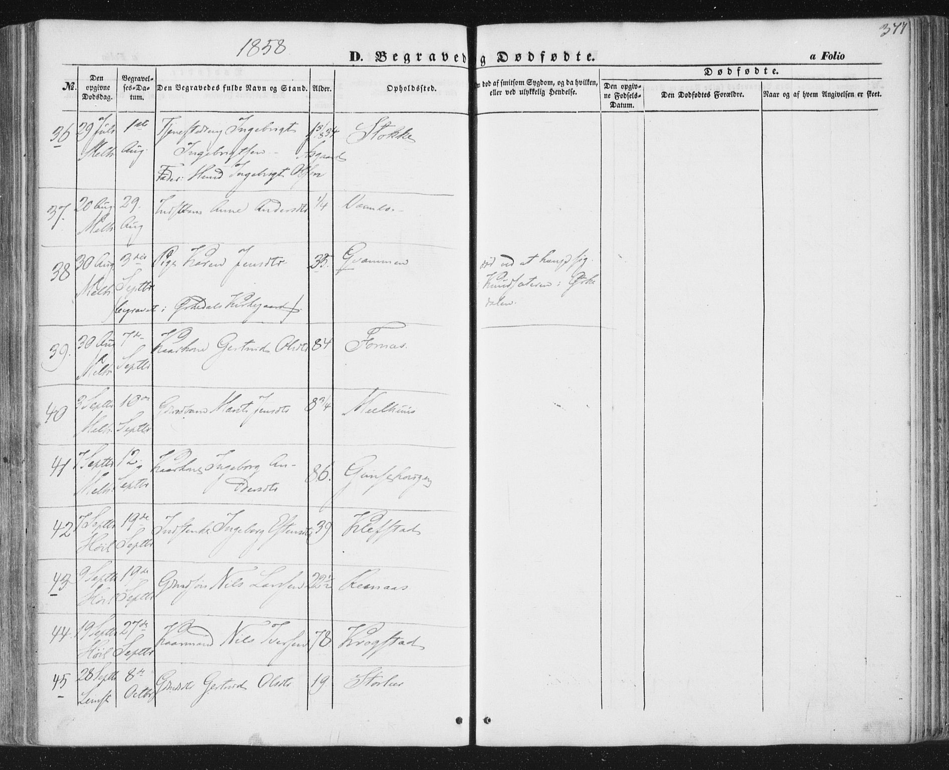 Ministerialprotokoller, klokkerbøker og fødselsregistre - Sør-Trøndelag, SAT/A-1456/691/L1076: Ministerialbok nr. 691A08, 1852-1861, s. 377