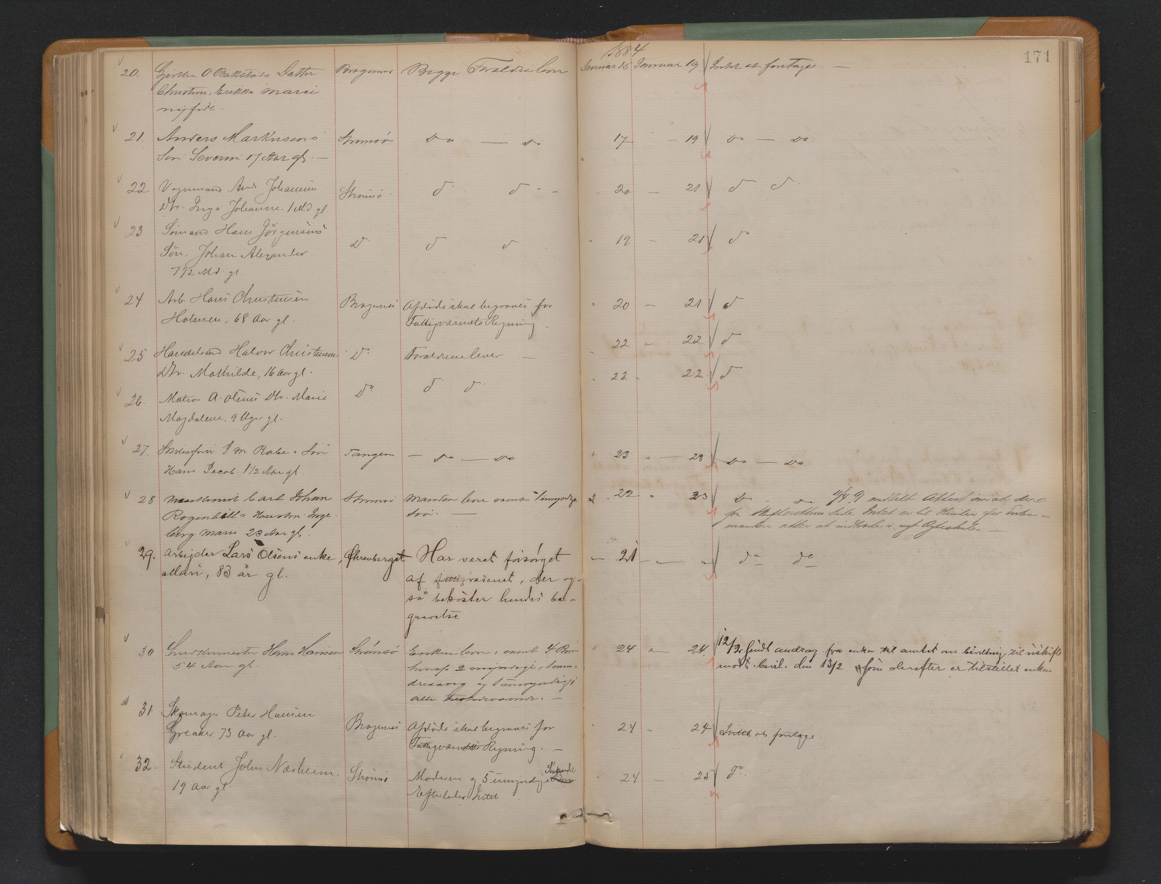 Drammen byfogd, AV/SAKO-A-222/H/Ha/Haa/L0006: Dødsjournal., 1878-1886, s. 171