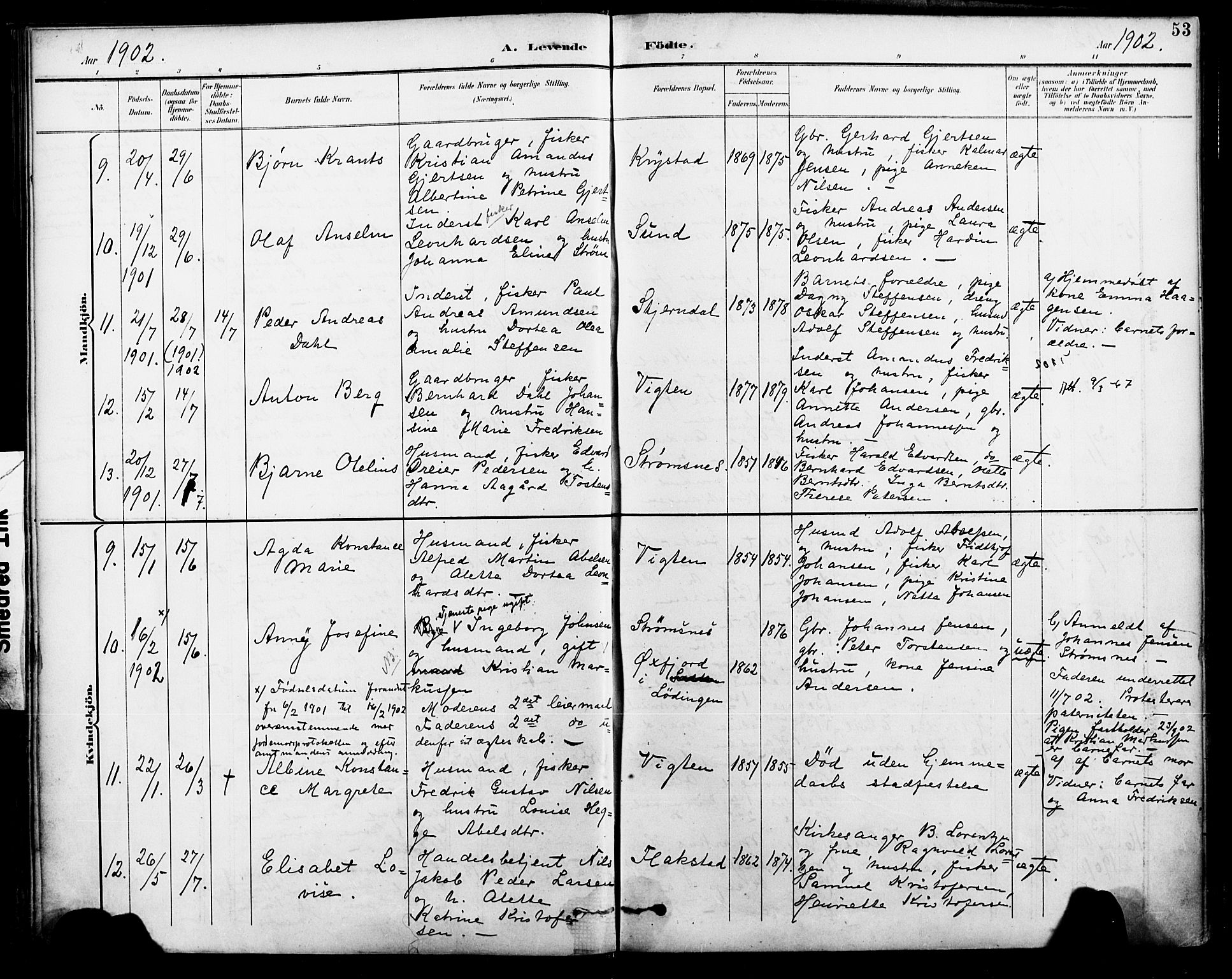 Ministerialprotokoller, klokkerbøker og fødselsregistre - Nordland, AV/SAT-A-1459/885/L1205: Ministerialbok nr. 885A06, 1892-1905, s. 53