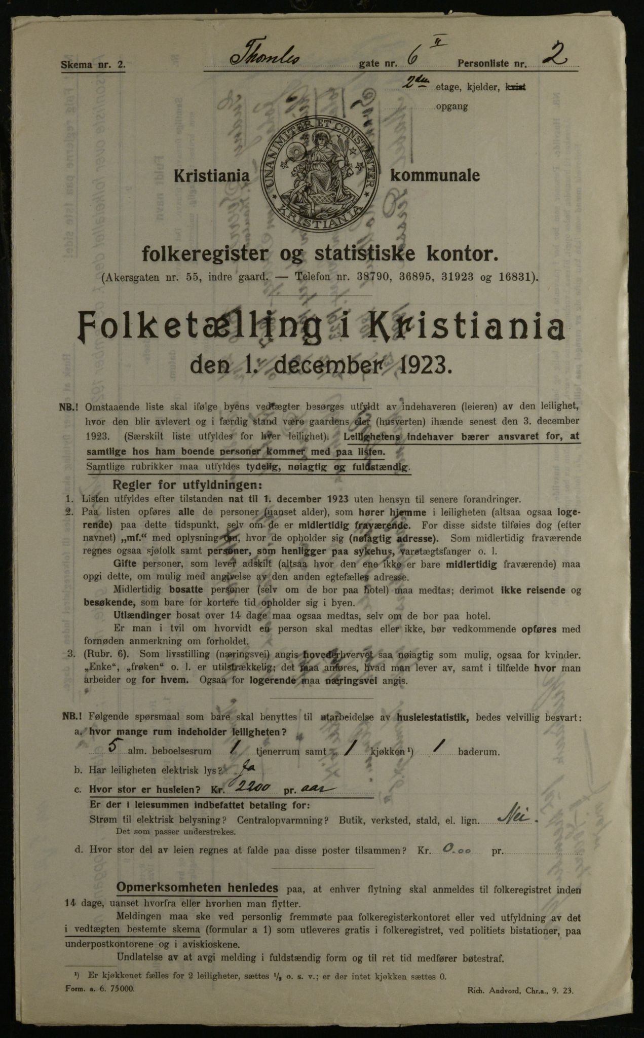 OBA, Kommunal folketelling 1.12.1923 for Kristiania, 1923, s. 120972