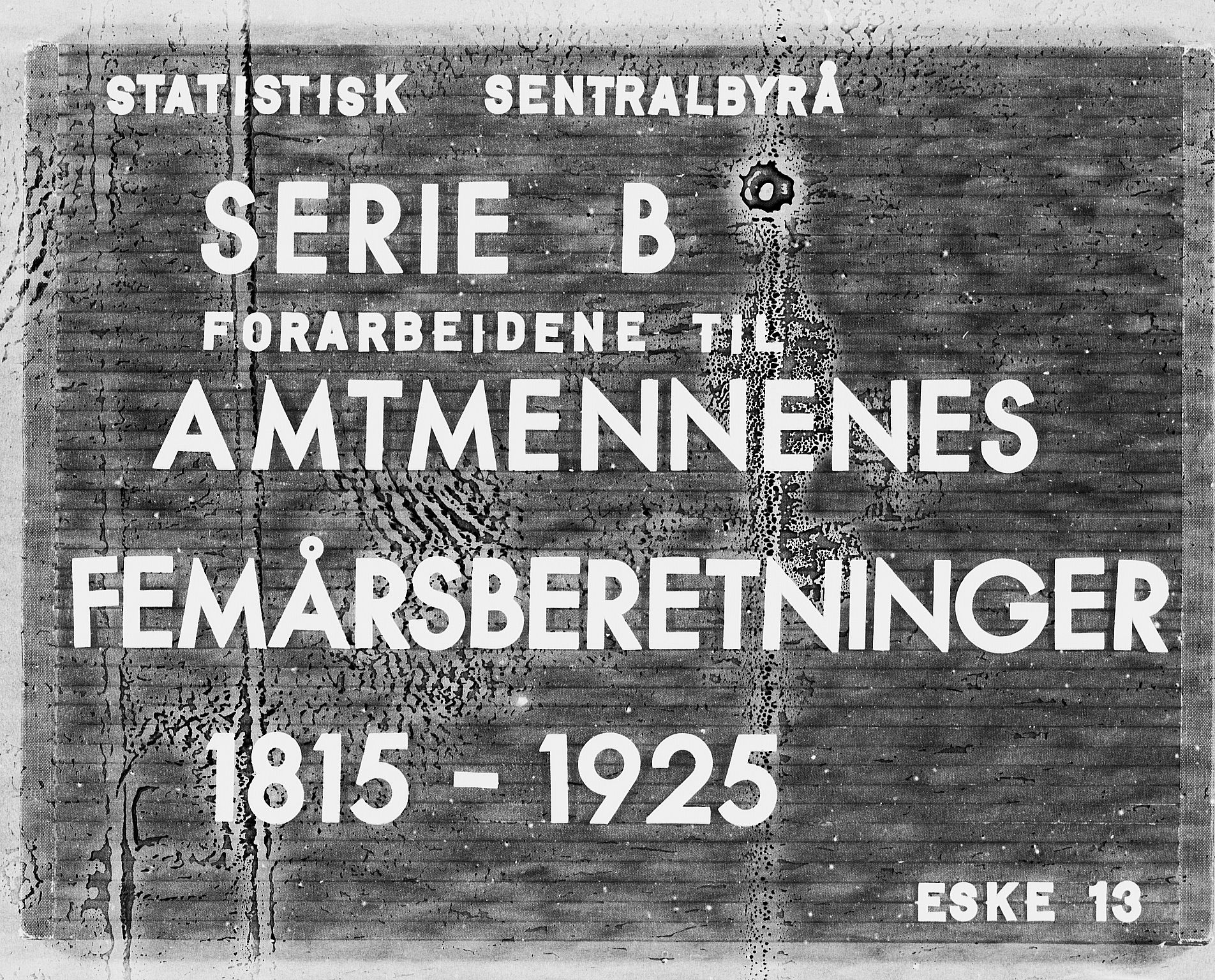 Statistisk sentralbyrå, Næringsøkonomiske emner, Generelt - Amtmennenes femårsberetninger, RA/S-2233/F/Fa/L0013: --, 1861-1865, s. 1