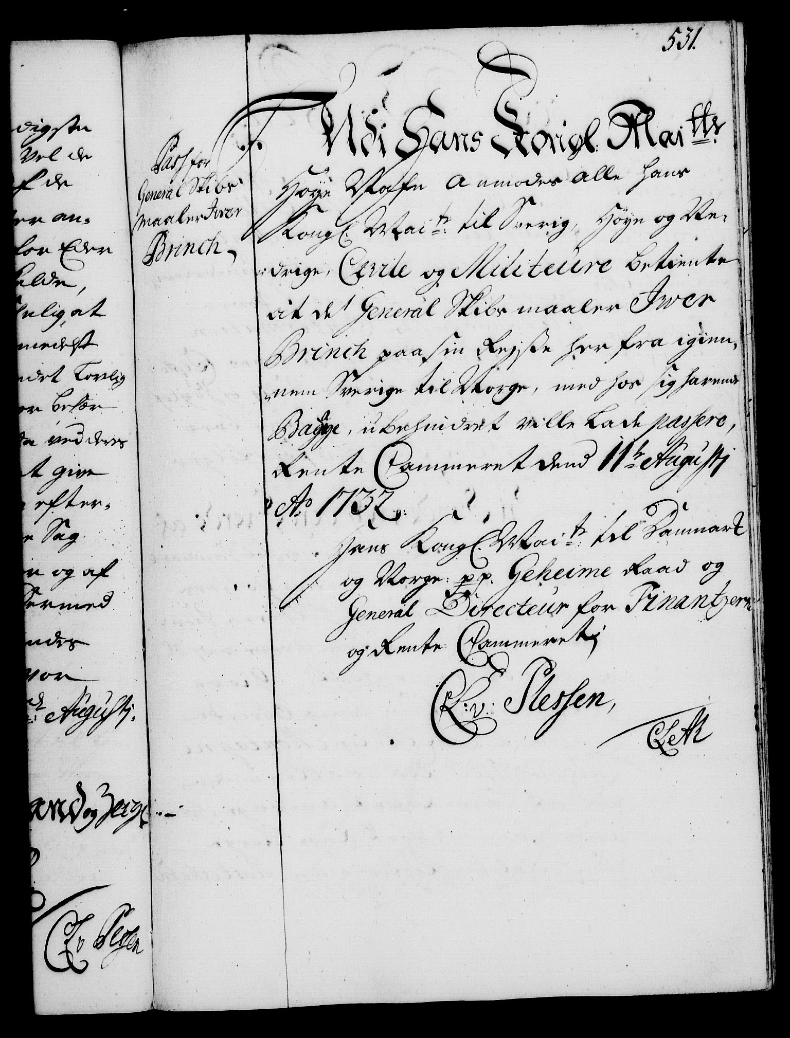 Rentekammeret, Kammerkanselliet, AV/RA-EA-3111/G/Gg/Gga/L0003: Norsk ekspedisjonsprotokoll med register (merket RK 53.3), 1727-1734, s. 531