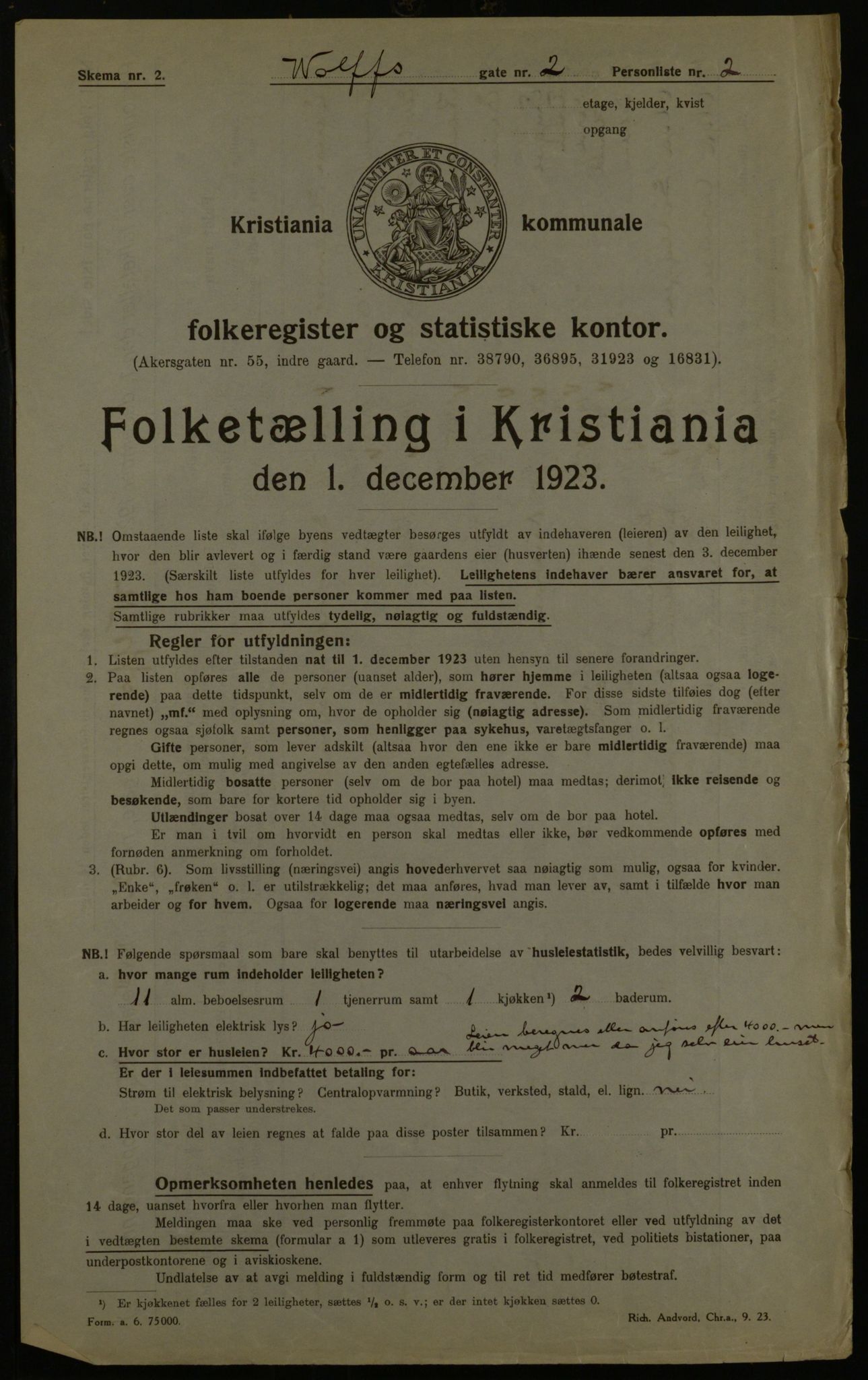 OBA, Kommunal folketelling 1.12.1923 for Kristiania, 1923, s. 141757