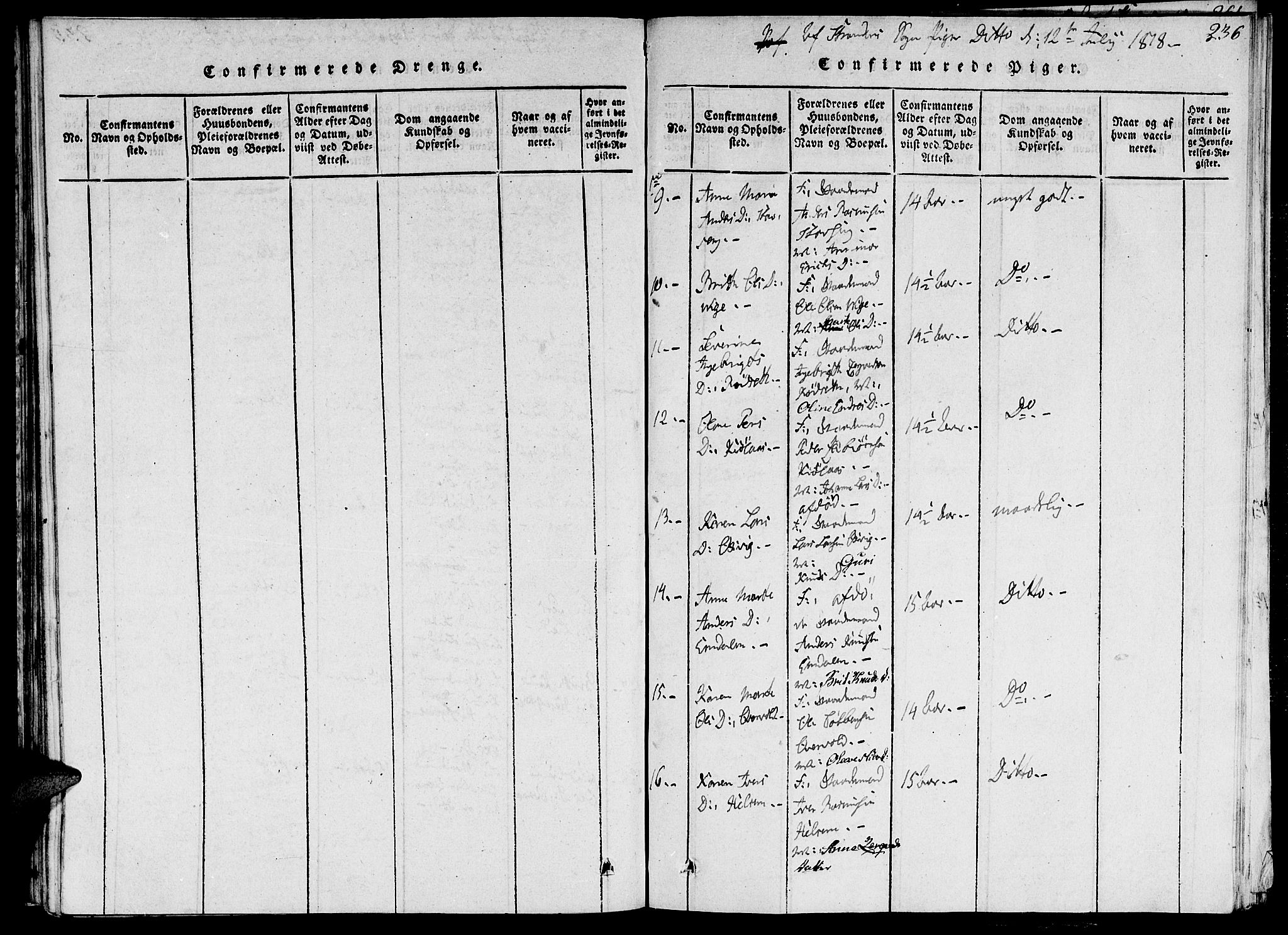 Ministerialprotokoller, klokkerbøker og fødselsregistre - Møre og Romsdal, AV/SAT-A-1454/520/L0273: Ministerialbok nr. 520A03, 1817-1826, s. 236