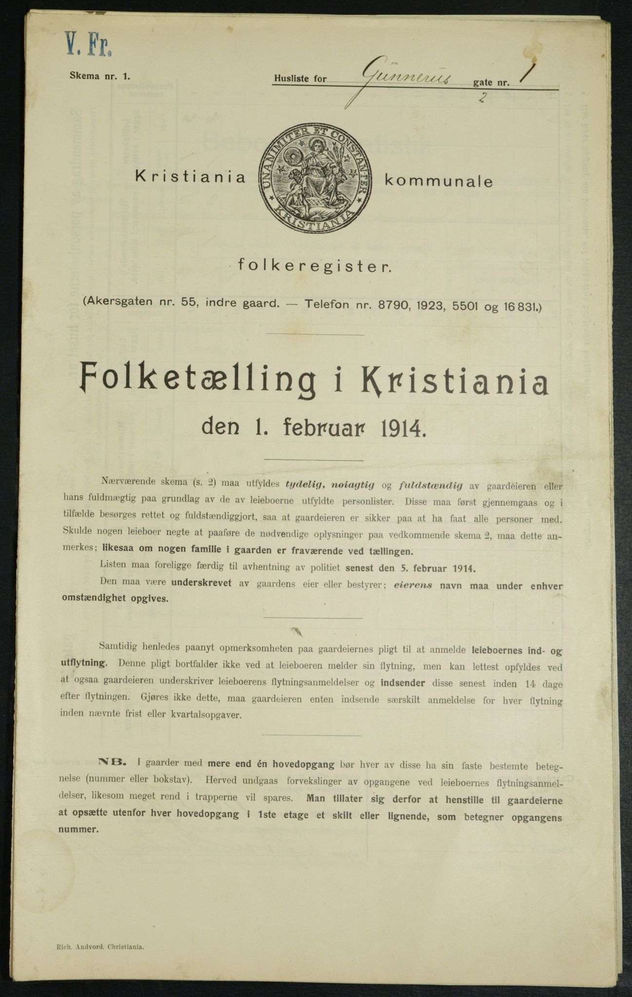 OBA, Kommunal folketelling 1.2.1914 for Kristiania, 1914, s. 5176