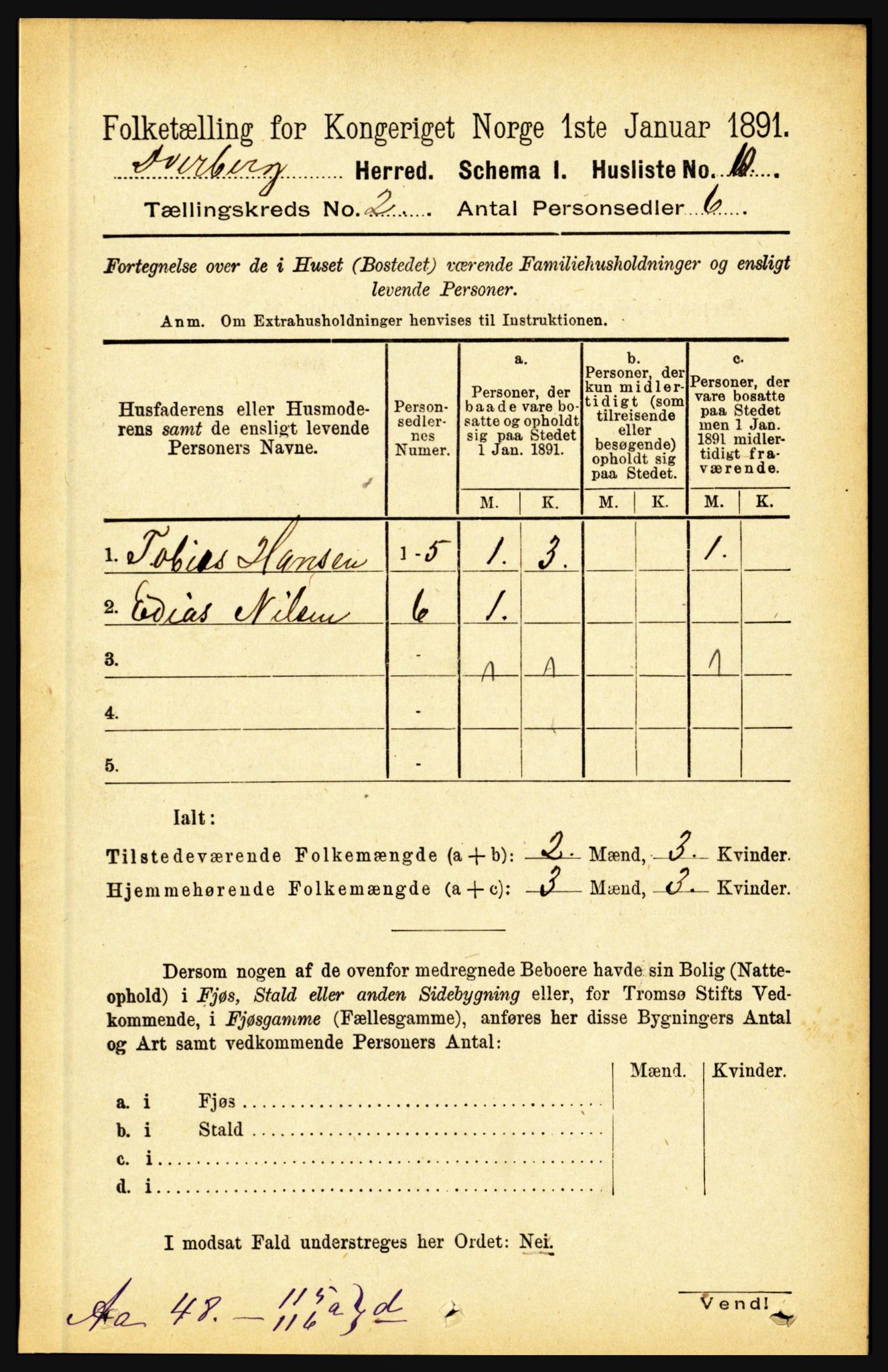 RA, Folketelling 1891 for 1872 Dverberg herred, 1891, s. 587