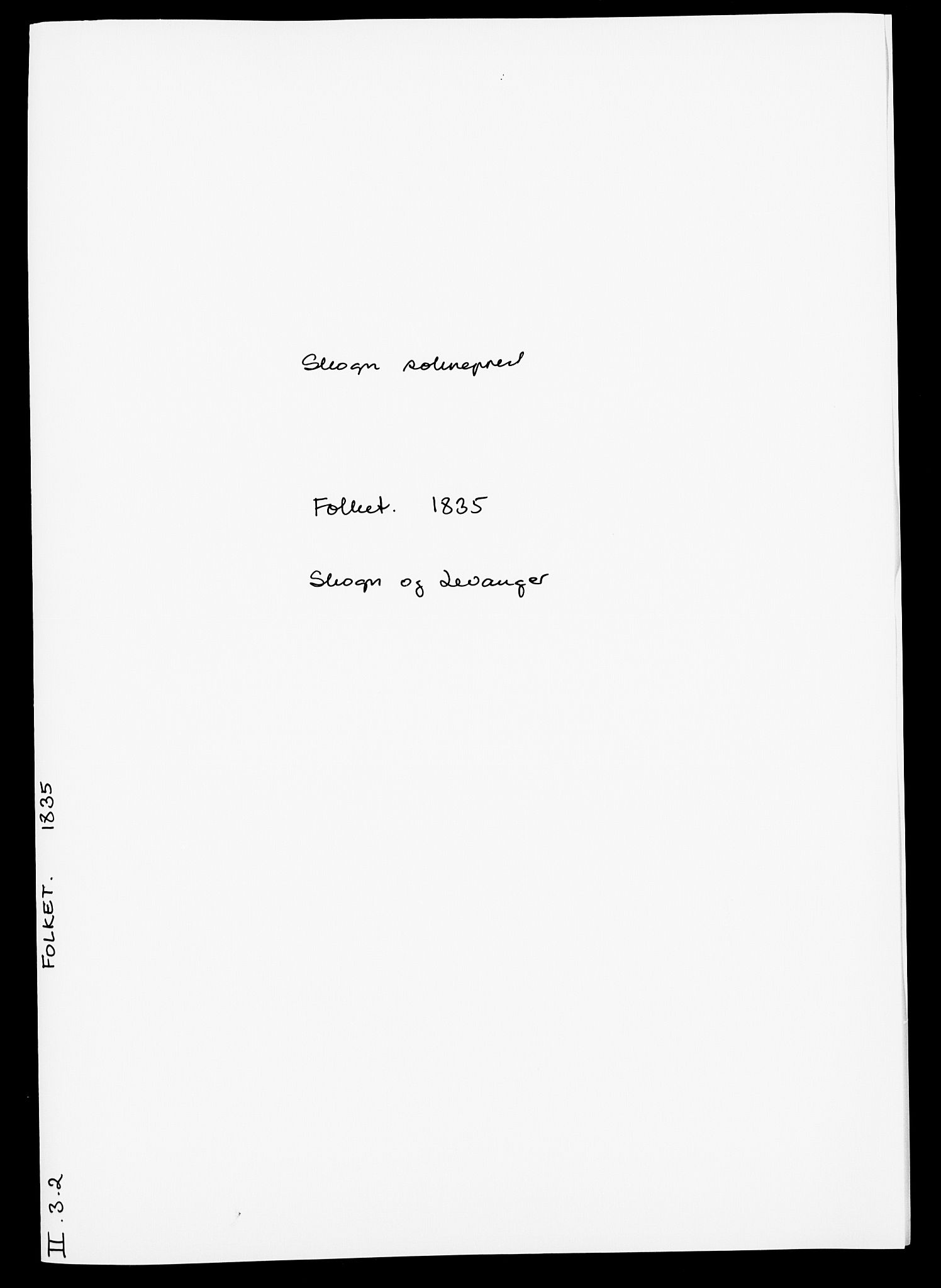 , Folketelling 1835 for 1719P Skogn prestegjeld, 1835, s. 1