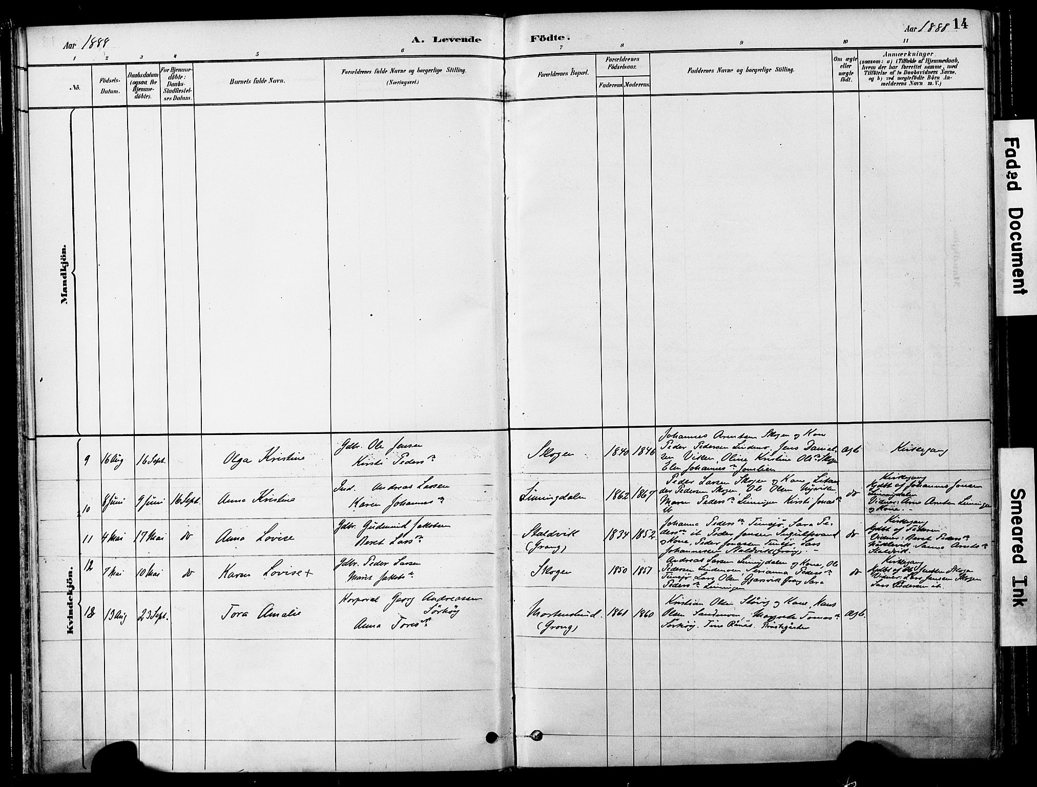 Ministerialprotokoller, klokkerbøker og fødselsregistre - Nord-Trøndelag, SAT/A-1458/755/L0494: Ministerialbok nr. 755A03, 1882-1902, s. 14