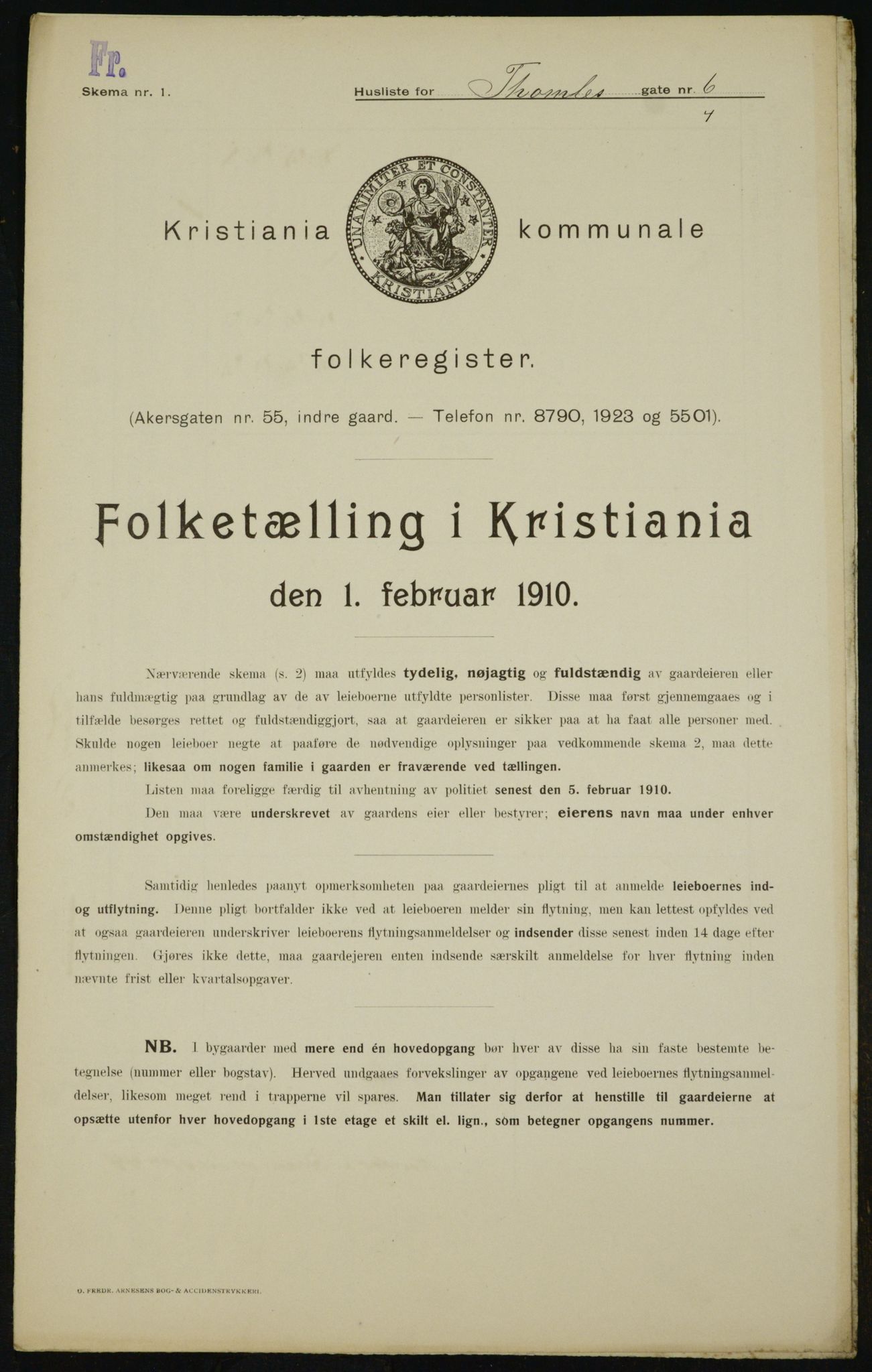 OBA, Kommunal folketelling 1.2.1910 for Kristiania, 1910, s. 103675