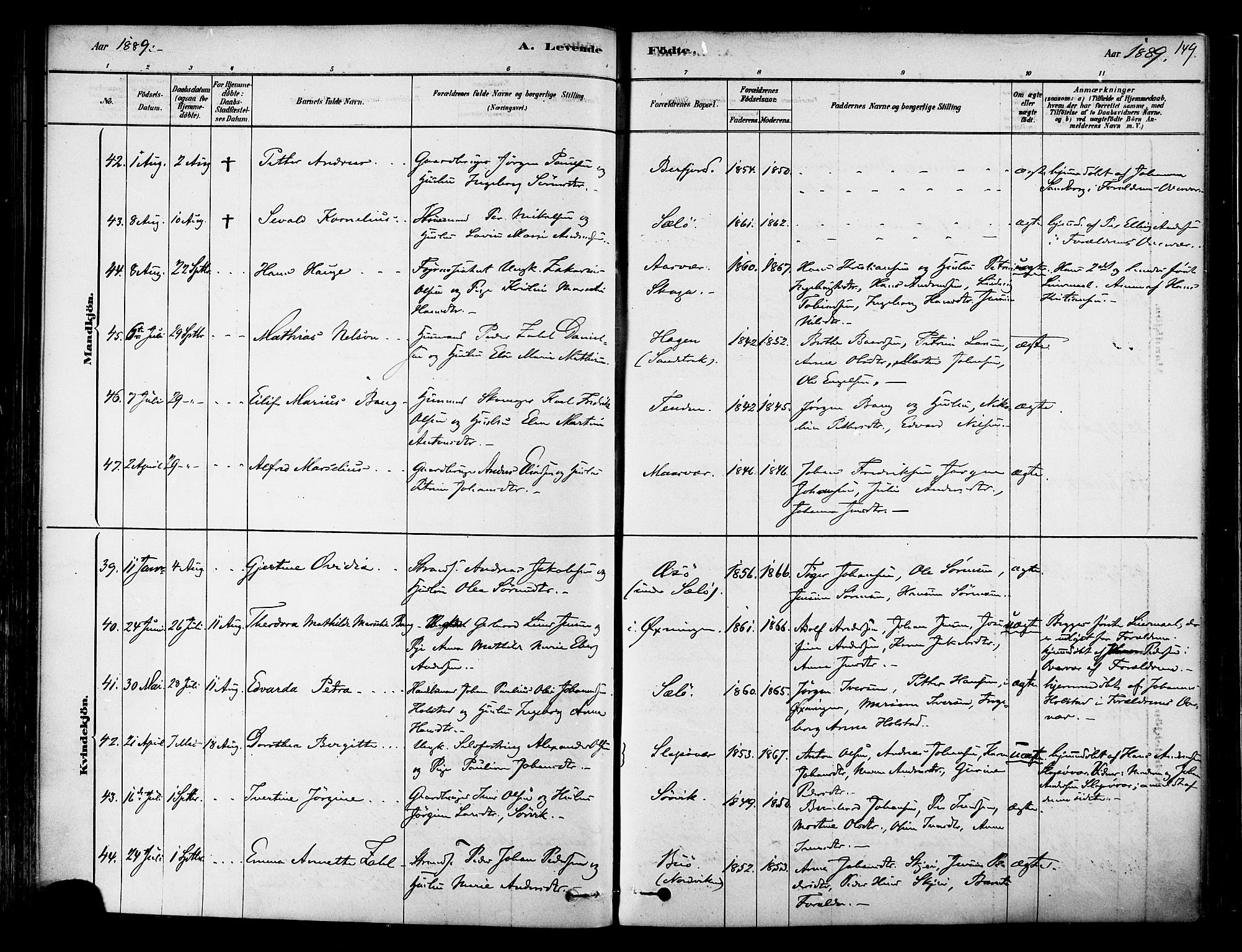 Ministerialprotokoller, klokkerbøker og fødselsregistre - Nordland, AV/SAT-A-1459/834/L0507: Ministerialbok nr. 834A05, 1878-1892, s. 149