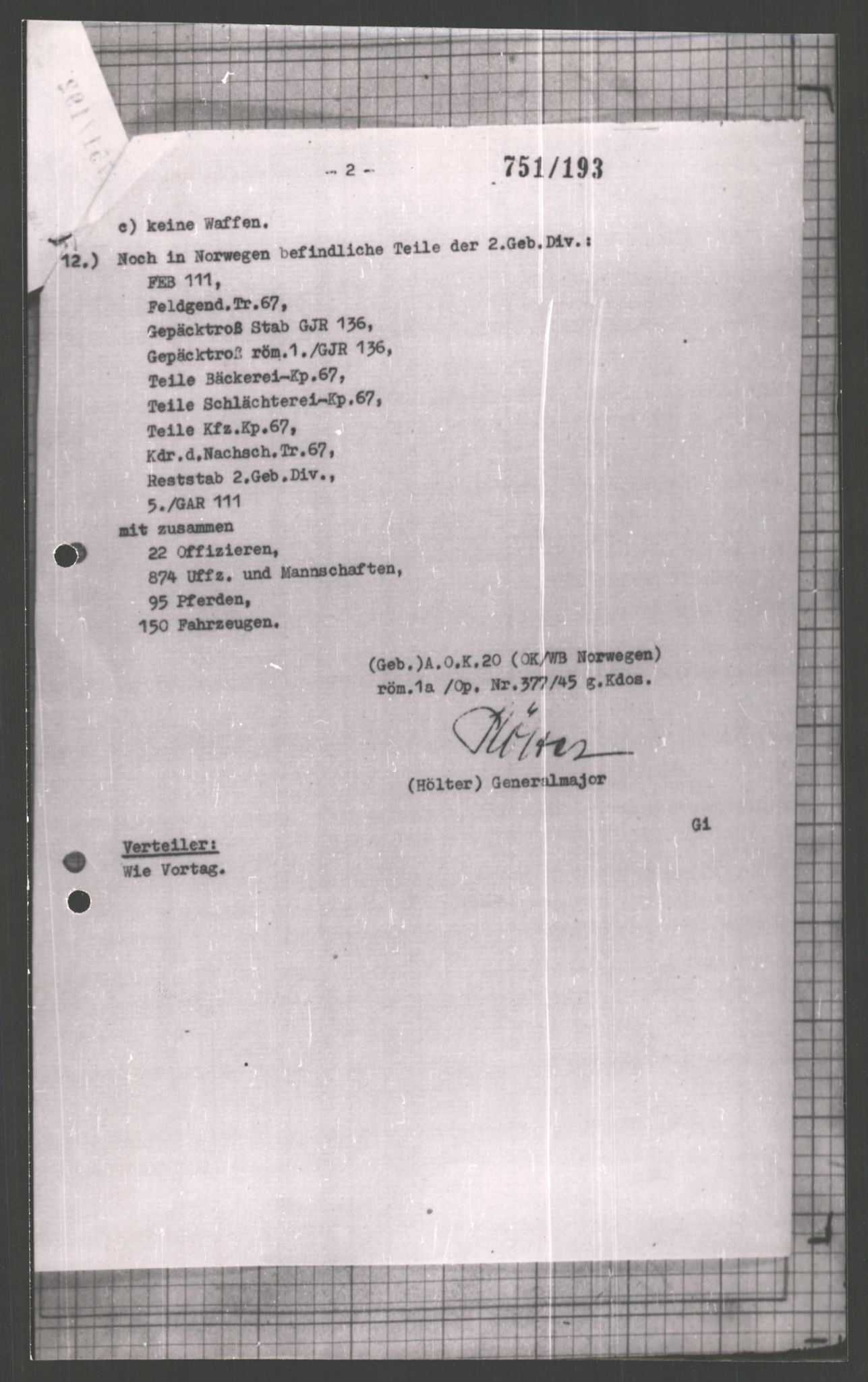 Forsvarets Overkommando. 2 kontor. Arkiv 11.4. Spredte tyske arkivsaker, AV/RA-RAFA-7031/D/Dar/Dara/L0002: Krigsdagbøker for 20. Gebirgs-Armee-Oberkommando (AOK 20), 1945, s. 94