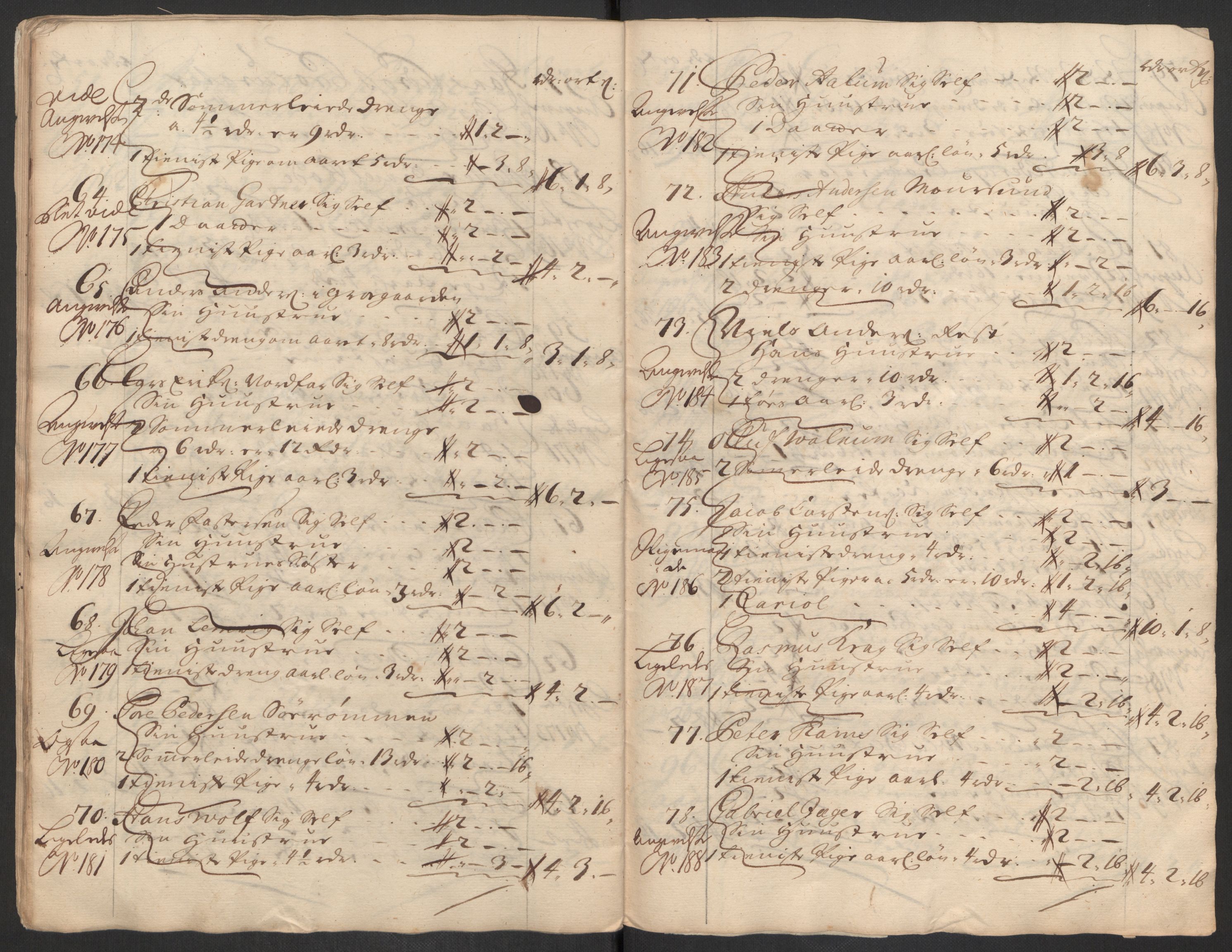 Rentekammeret inntil 1814, Reviderte regnskaper, Byregnskaper, AV/RA-EA-4066/R/Rs/L0507: [S3] Kontribusjonsregnskap, 1699-1711, s. 483