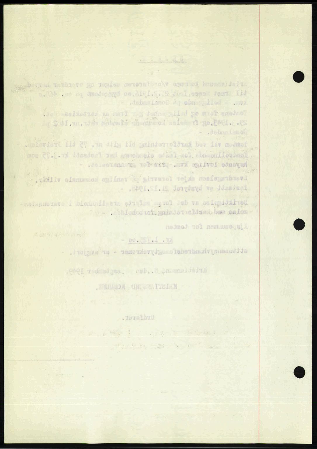 Kristiansund byfogd, AV/SAT-A-4587/A/27: Pantebok nr. 46, 1949-1950, Dagboknr: 1658/1949