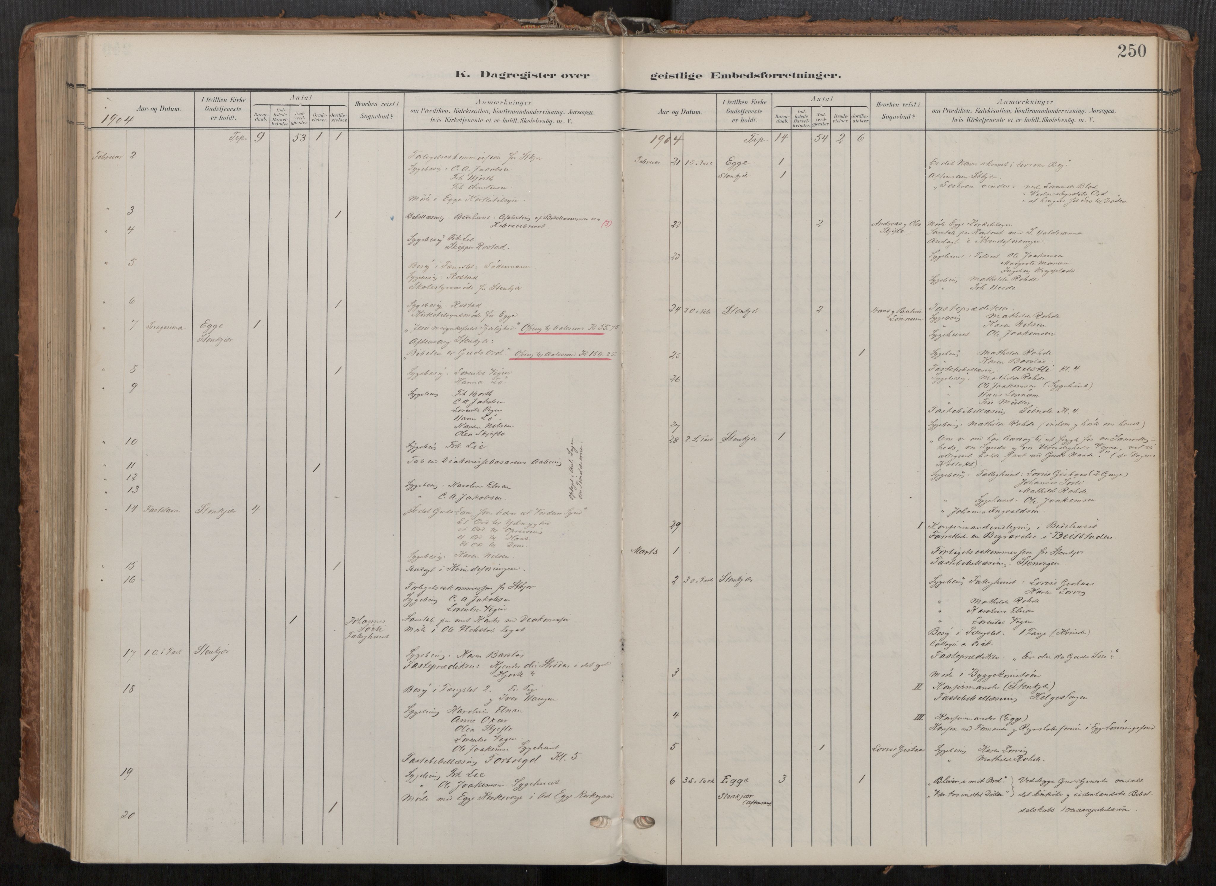 Steinkjer sokneprestkontor, AV/SAT-A-1541/01/H/Ha/Haa/L0001: Ministerialbok nr. 1, 1904-1912, s. 250