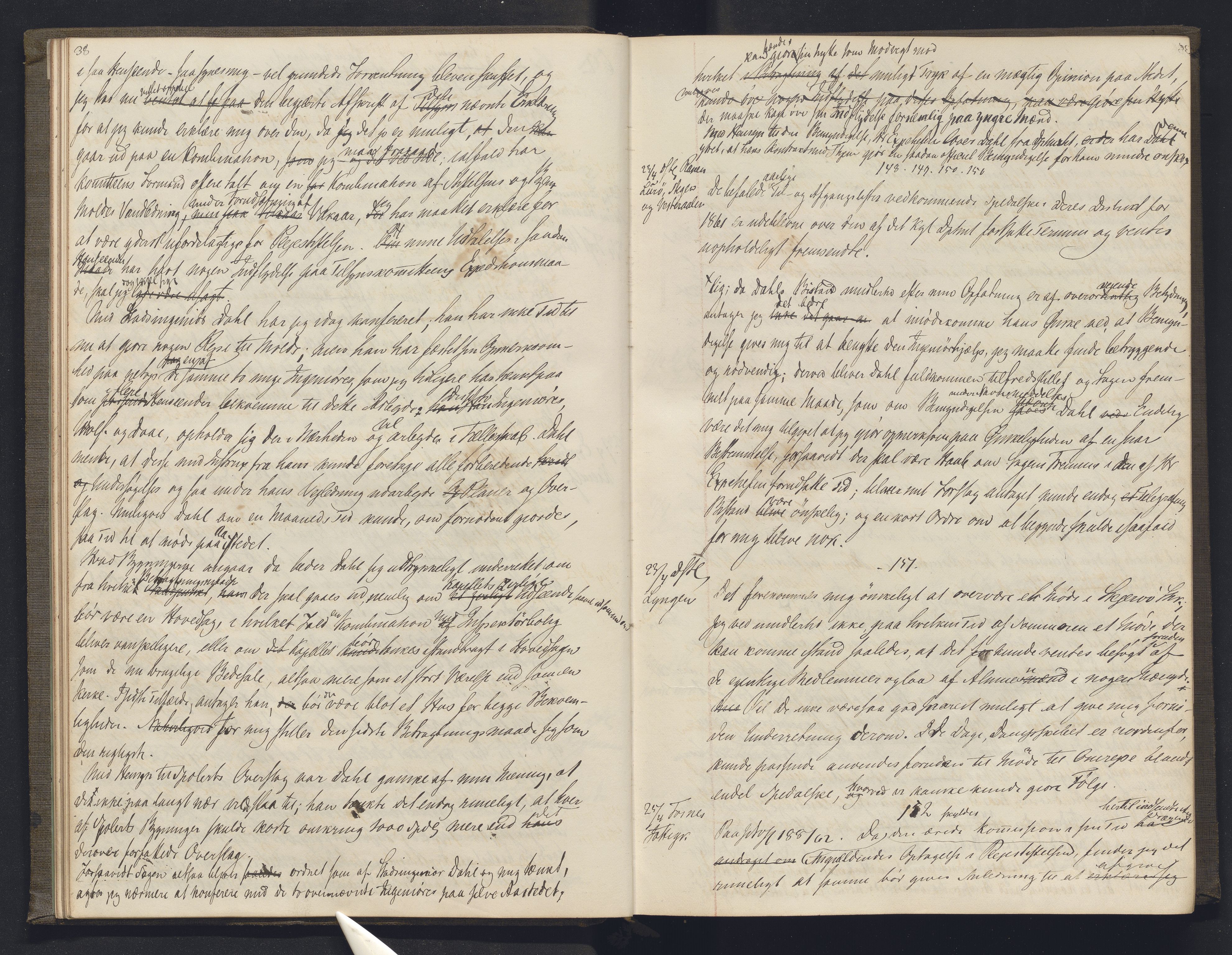 Lepraarkiver - Overlegen for den spedalske sykdom, AV/SAB-A-61001/B.b/L0003: Kopibok, 1862-1865, s. 38-39
