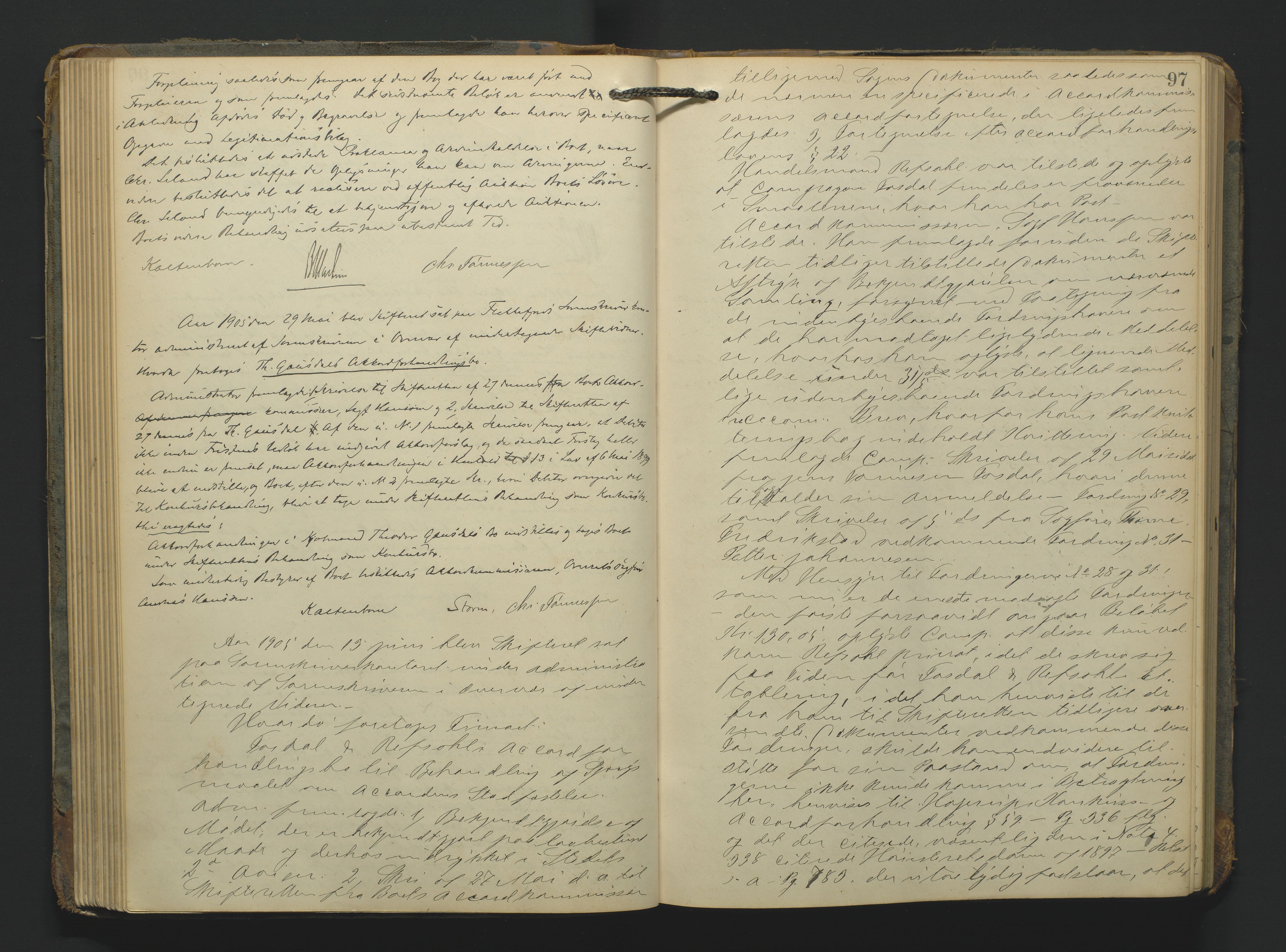 Flekkefjord byfogd, AV/SAK-1222-0002/H/Hc/L0004: Skifteprotokoll nr. 4, 1900-1913, s. 97