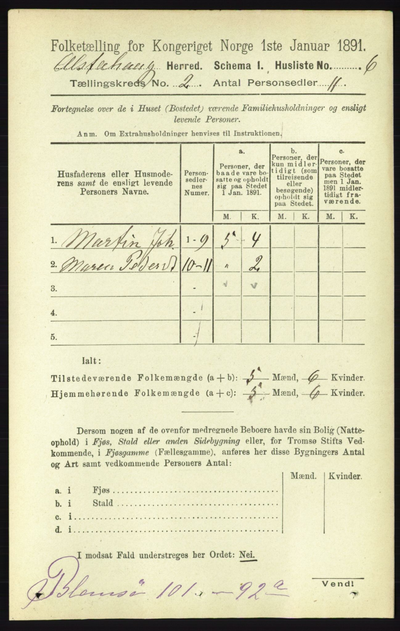 RA, Folketelling 1891 for 1820 Alstahaug herred, 1891, s. 430