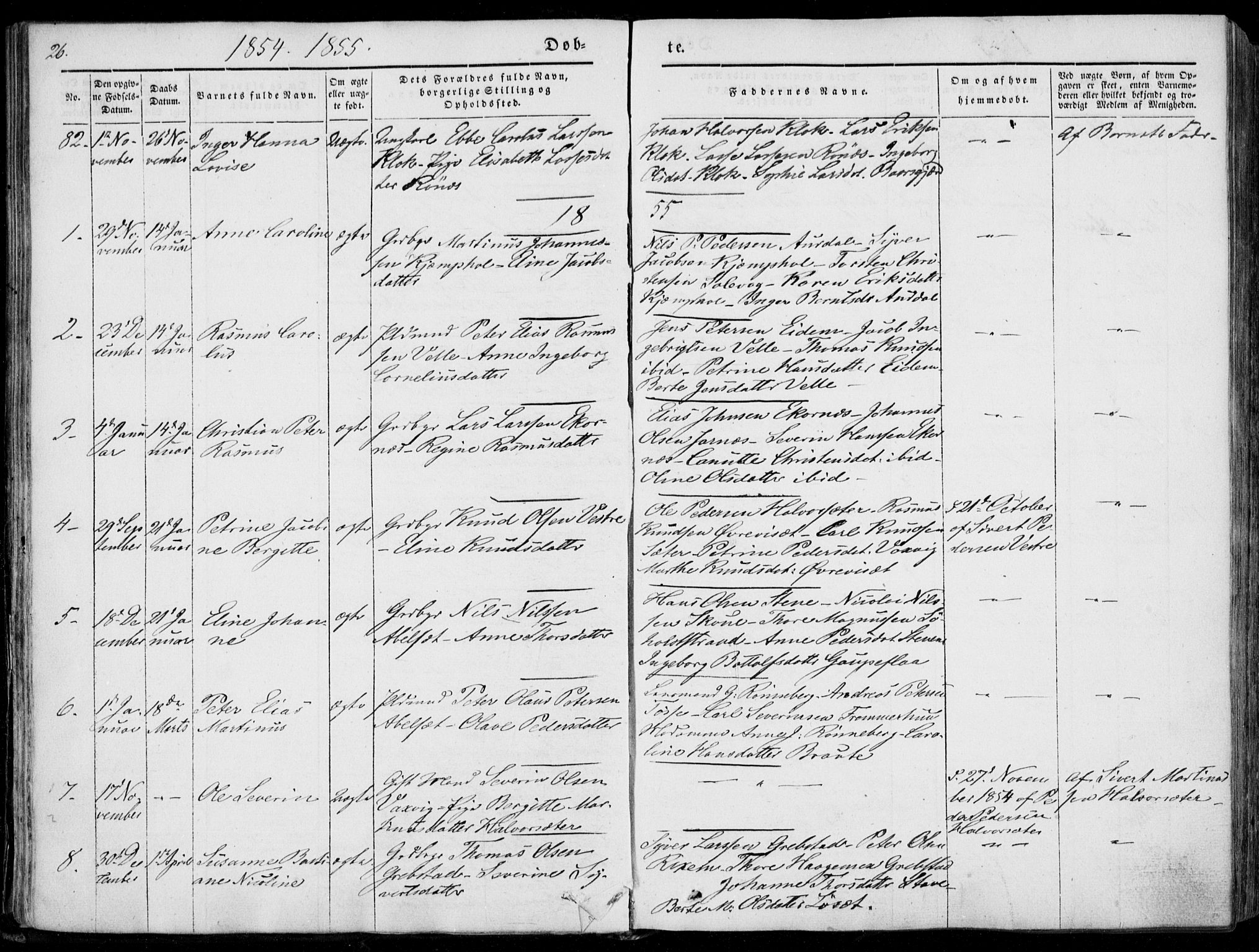 Ministerialprotokoller, klokkerbøker og fødselsregistre - Møre og Romsdal, SAT/A-1454/522/L0313: Ministerialbok nr. 522A08, 1852-1862, s. 26